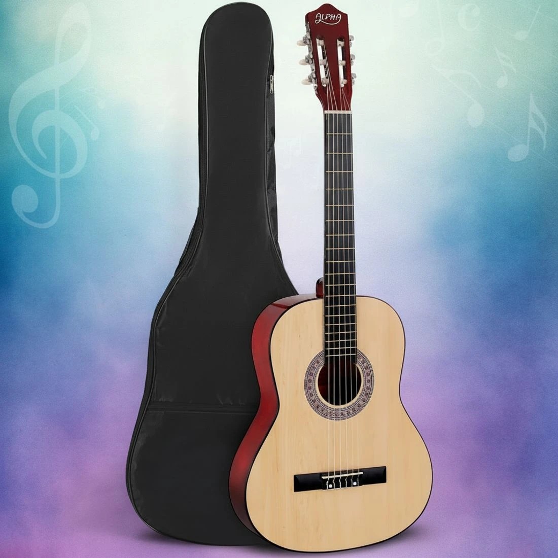 7 Alpha 39 Inch Classical Guitar Wooden Body Nylon String Beginner Gift - Natural, 7 of 7