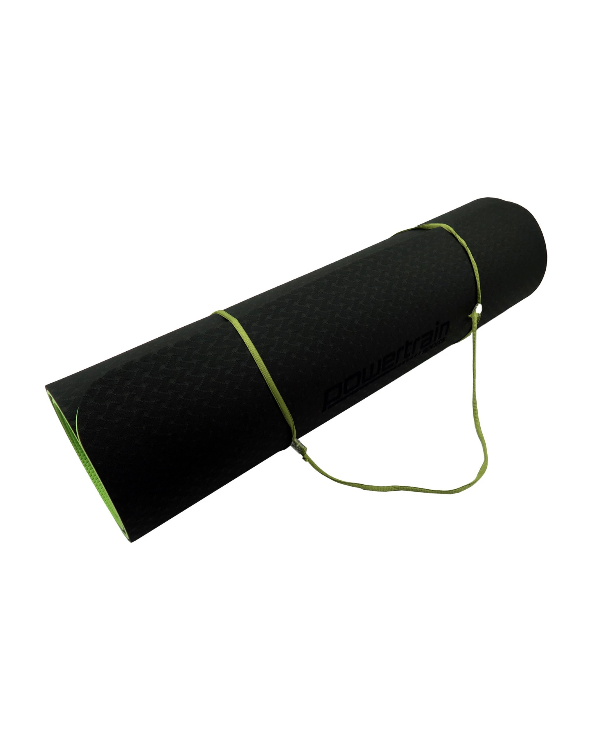 6 Powertrain 8mm Thick Yoga Exercise Mat Home Gym Pilates Fitness Dual Layer TPE - Black, 6 of 7