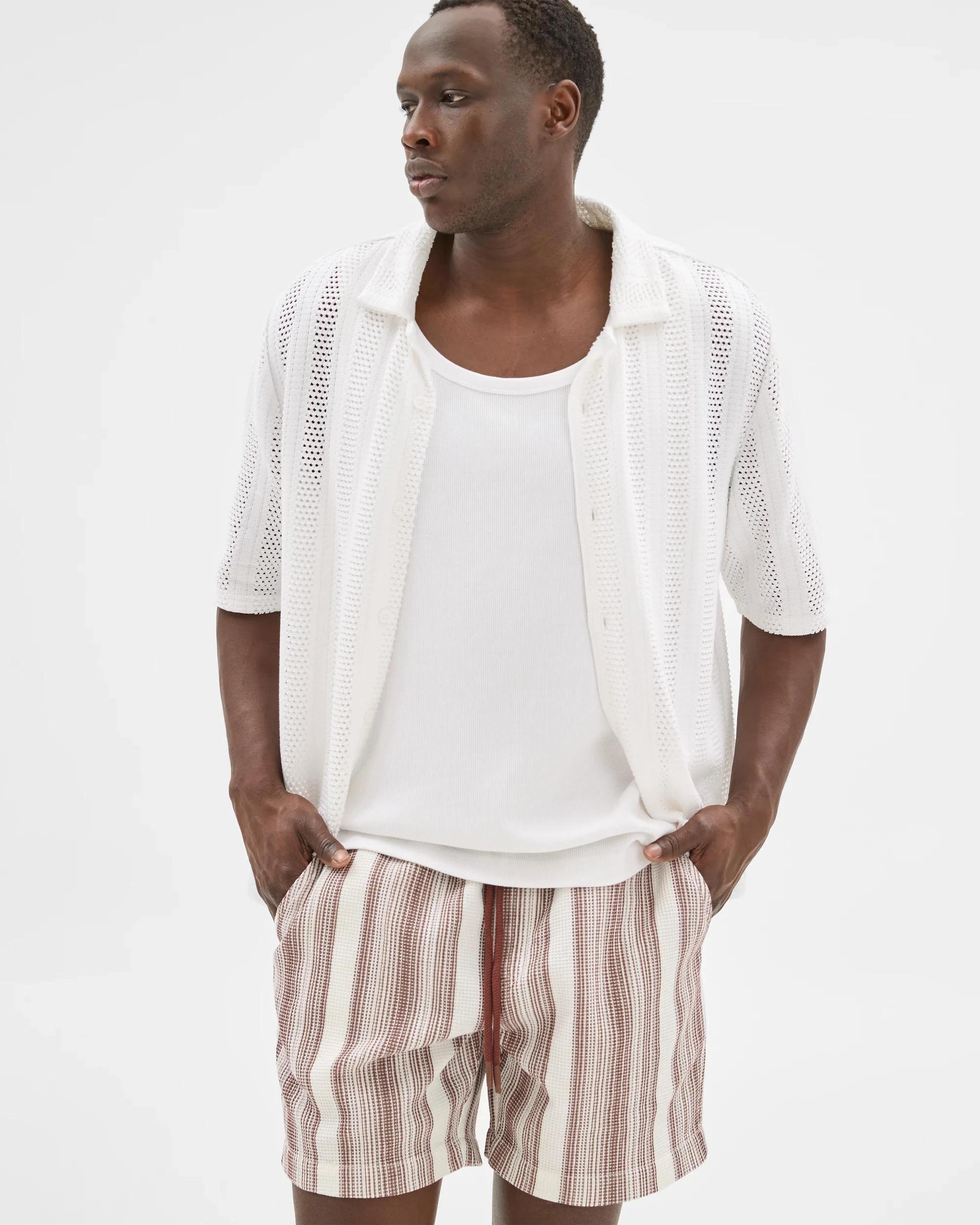 2 Australian Cotton Textured Shorts - Commons BROWN, 2 of 6