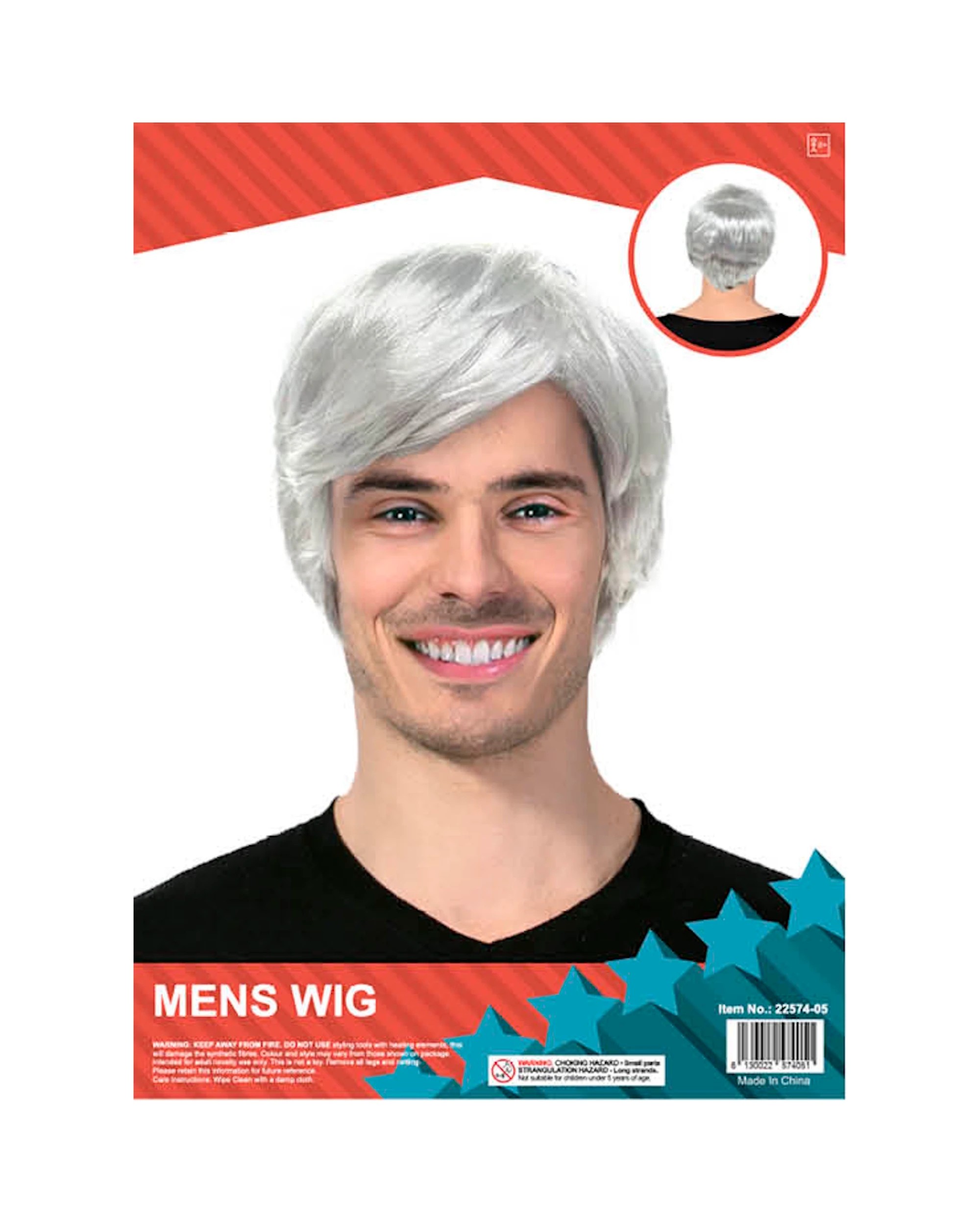 2 JDParty Men's Light Short Hair Wig - Grey, 2 of 2