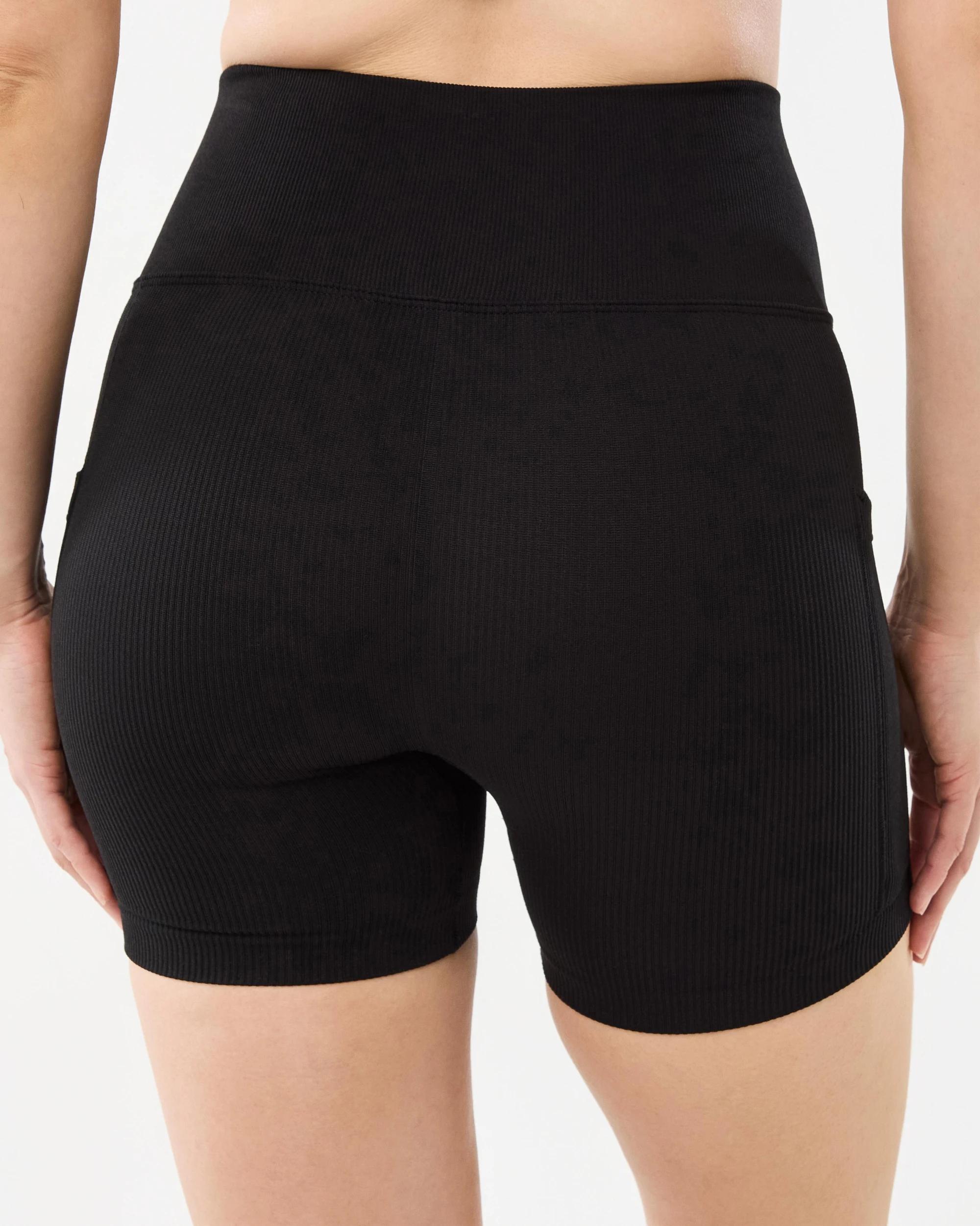 3 Active Womens Seamfree Pocket Bike Shorts Black, 3 of 7