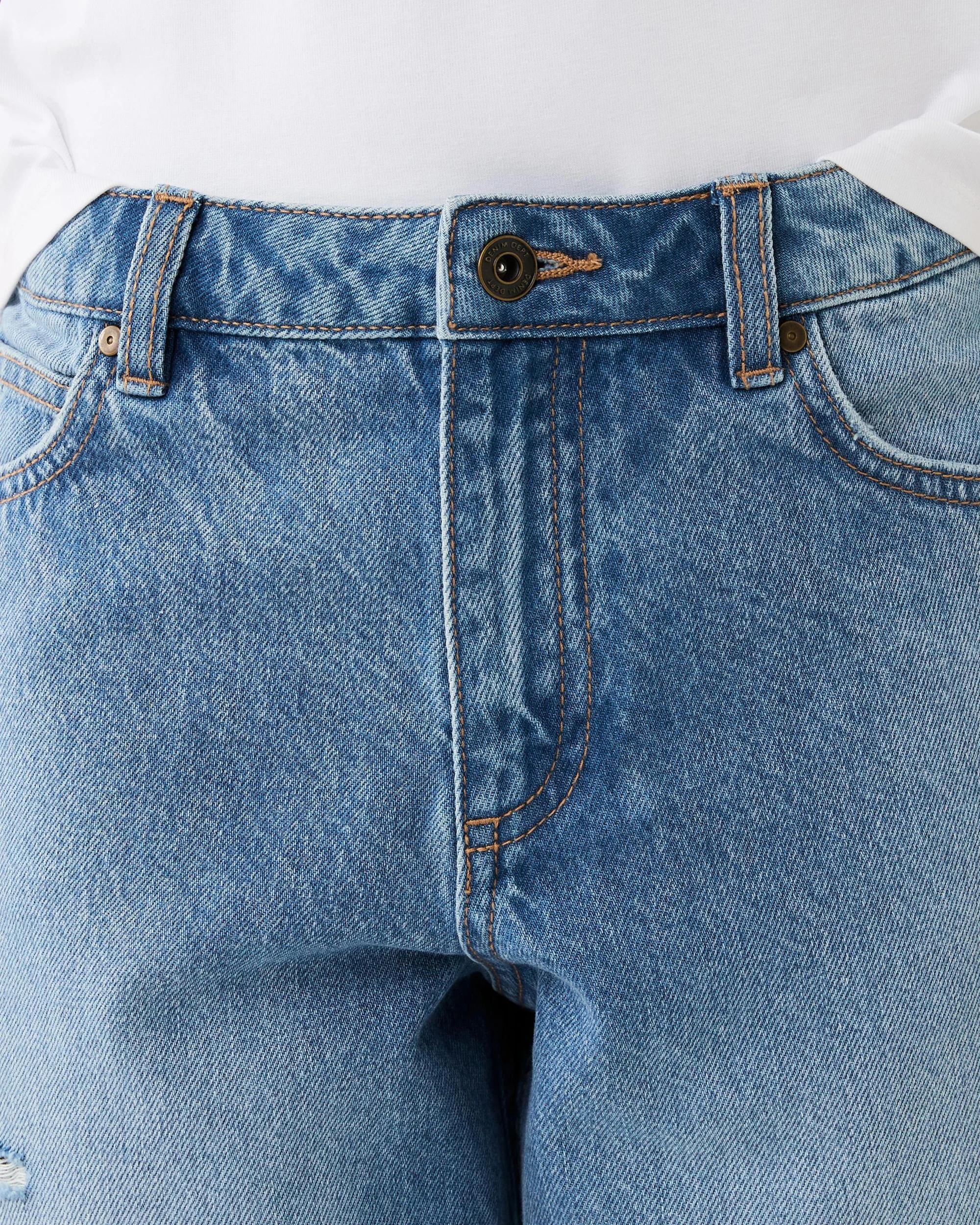 5 Longline Denim Shorts Mid Wash, 5 of 7