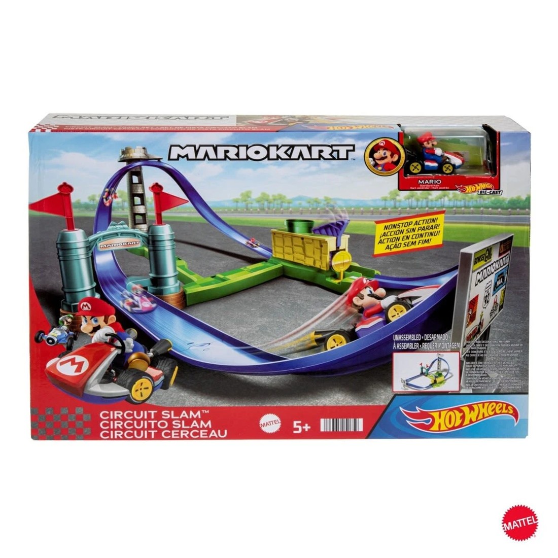 1 ​Hot Wheels Mario Kart Circuit Slam Track Set, 1 of 8