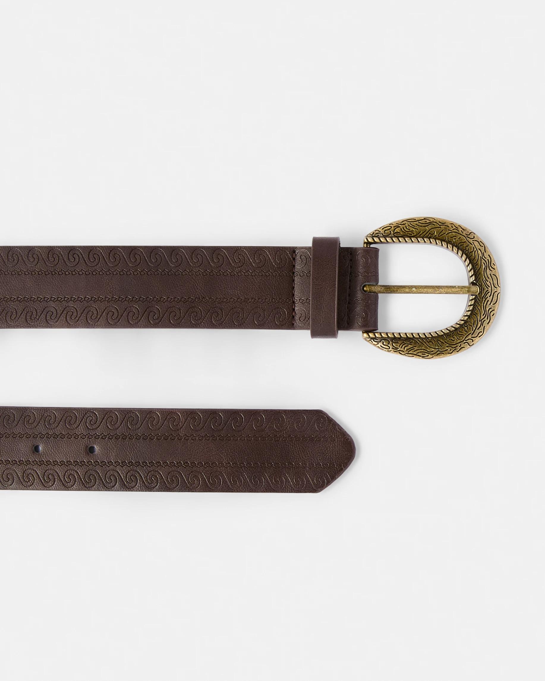 2 Rodeo Debossed Belt Deep Fudge, 2 of 5