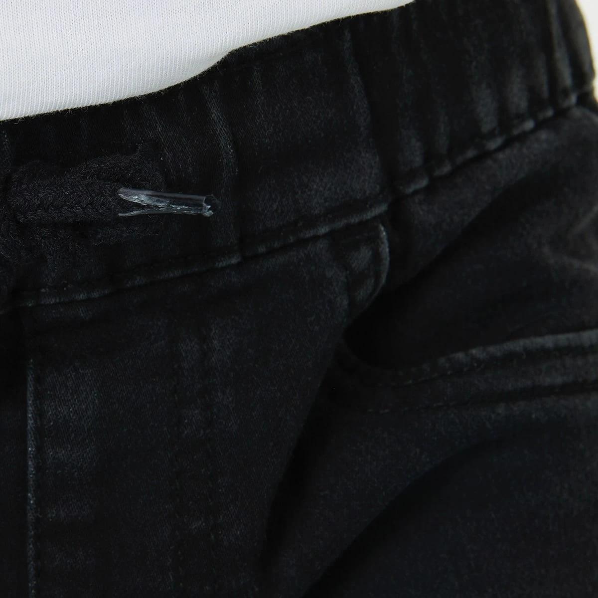 4 Knit Moto Denim Jeans Black Wash, 4 of 8