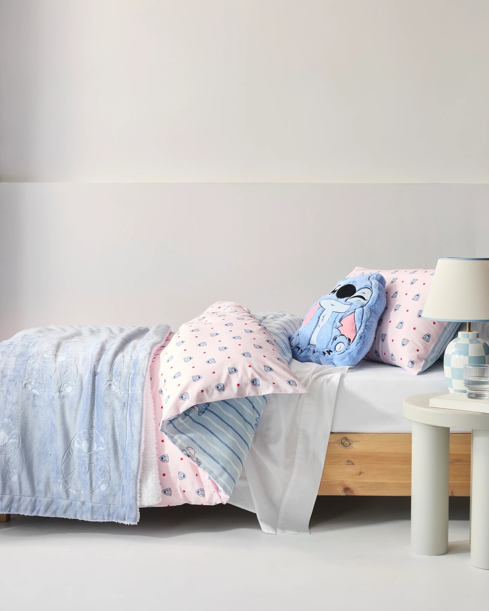 1 Target Disney Stitch Australian Cotton Reversible Quilt Cover Set - Double Bed - Blue, 1 of 6