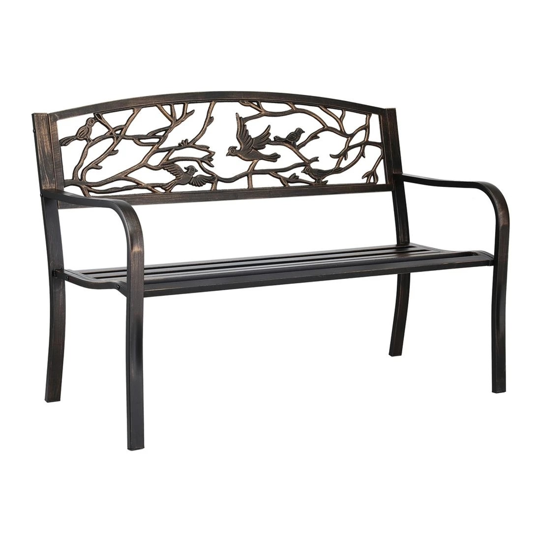 3 Gardeon Outdoor Bench Seat Garden Steel Outdoor Furniture 3 Seater Park - Bronze, 3 of 6