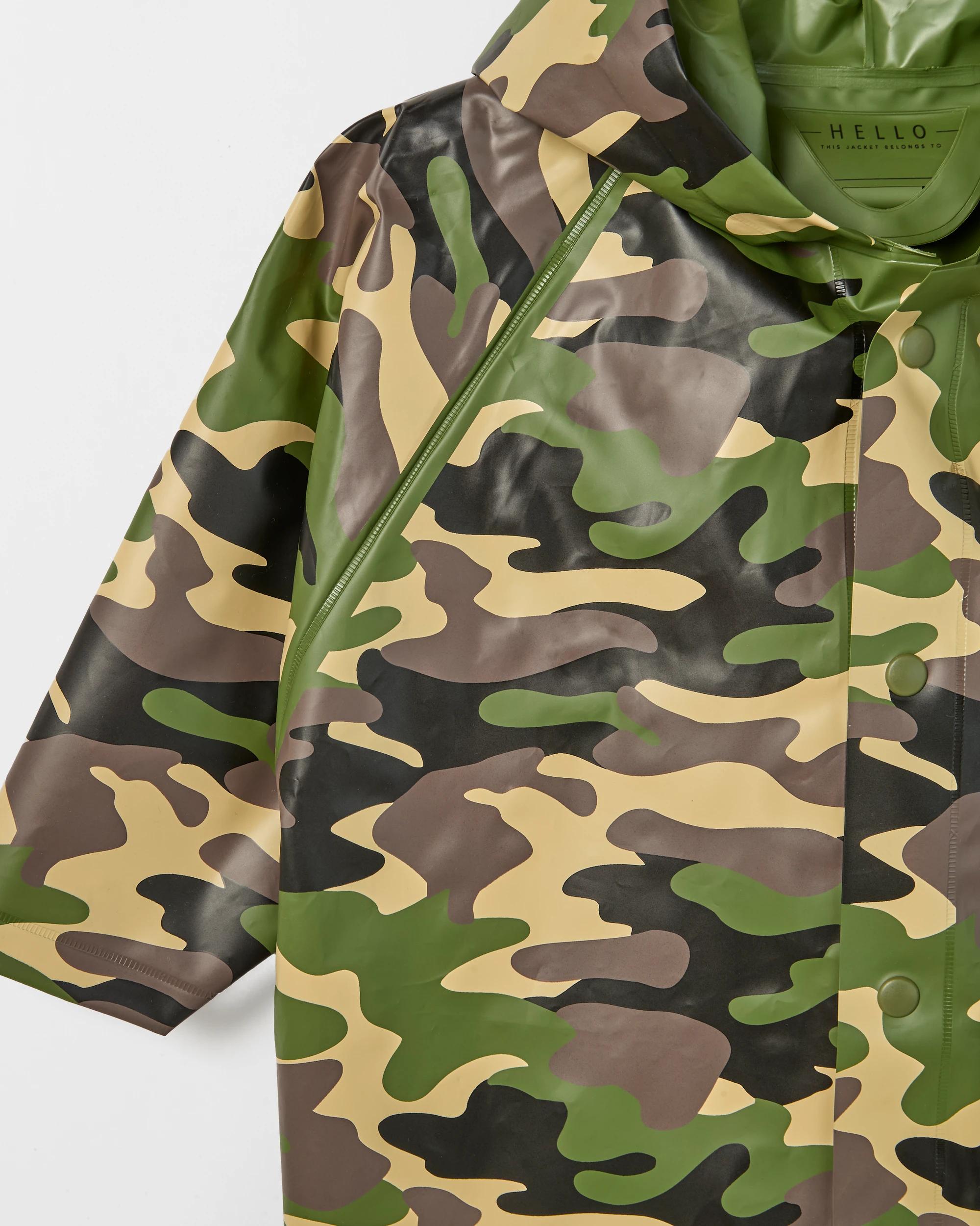 2 Target Kids Camo Print Raincoat GREEN, 2 of 2