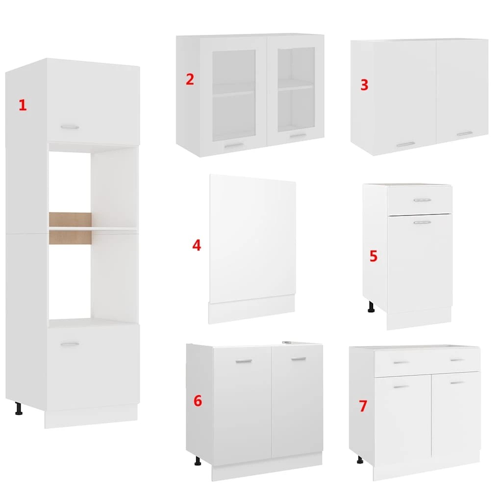 3 vidaXL Kitchen cabinet set Ample Storage - White, 3 of 9