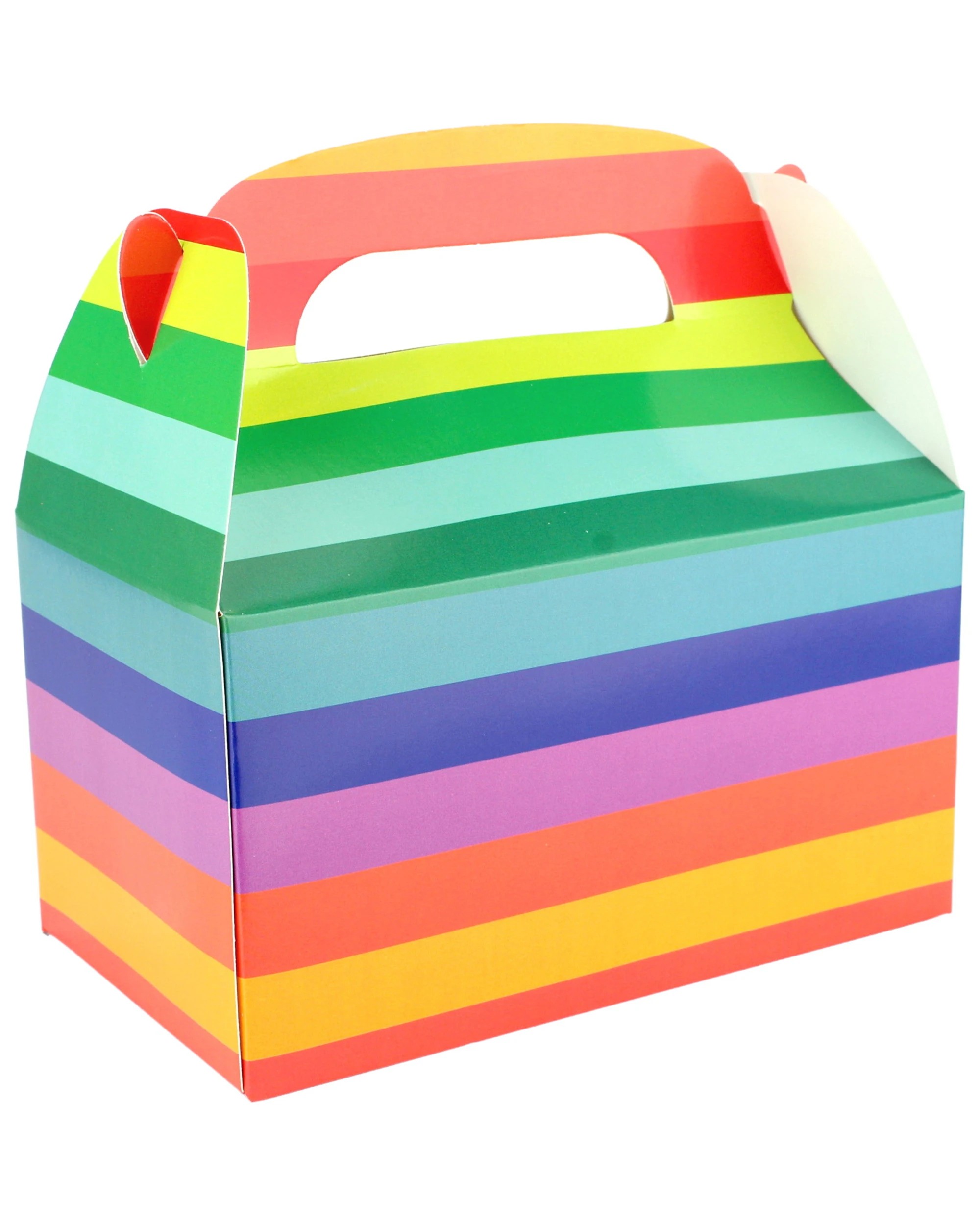 1 Party Maker Rainbow Lolly Treat Boxes with Handle Pack of 6 - Multi, 1 of 2
