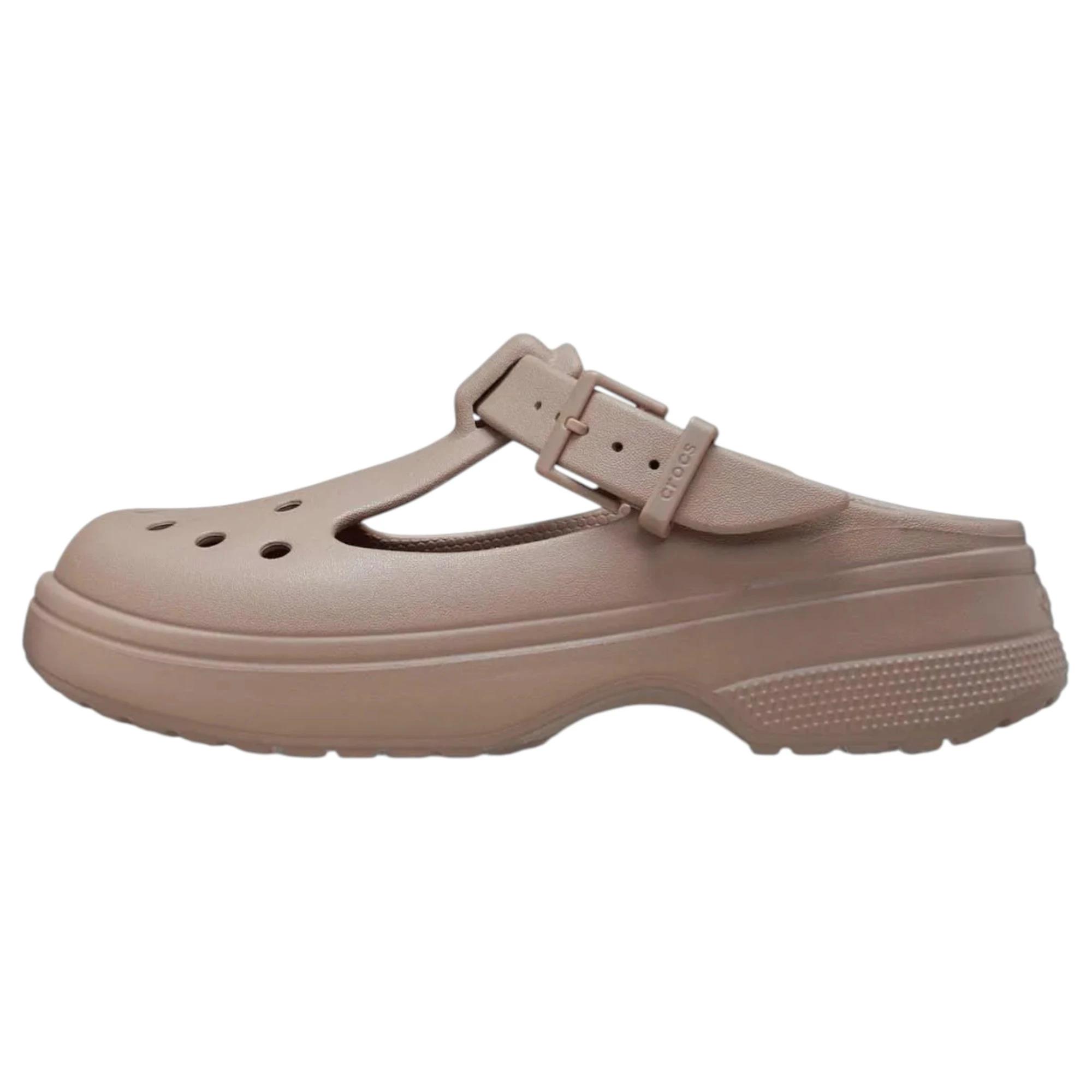 2 Crocs Womens Classic Mary Jane Clogs Sandals TAUPE, 2 of 7