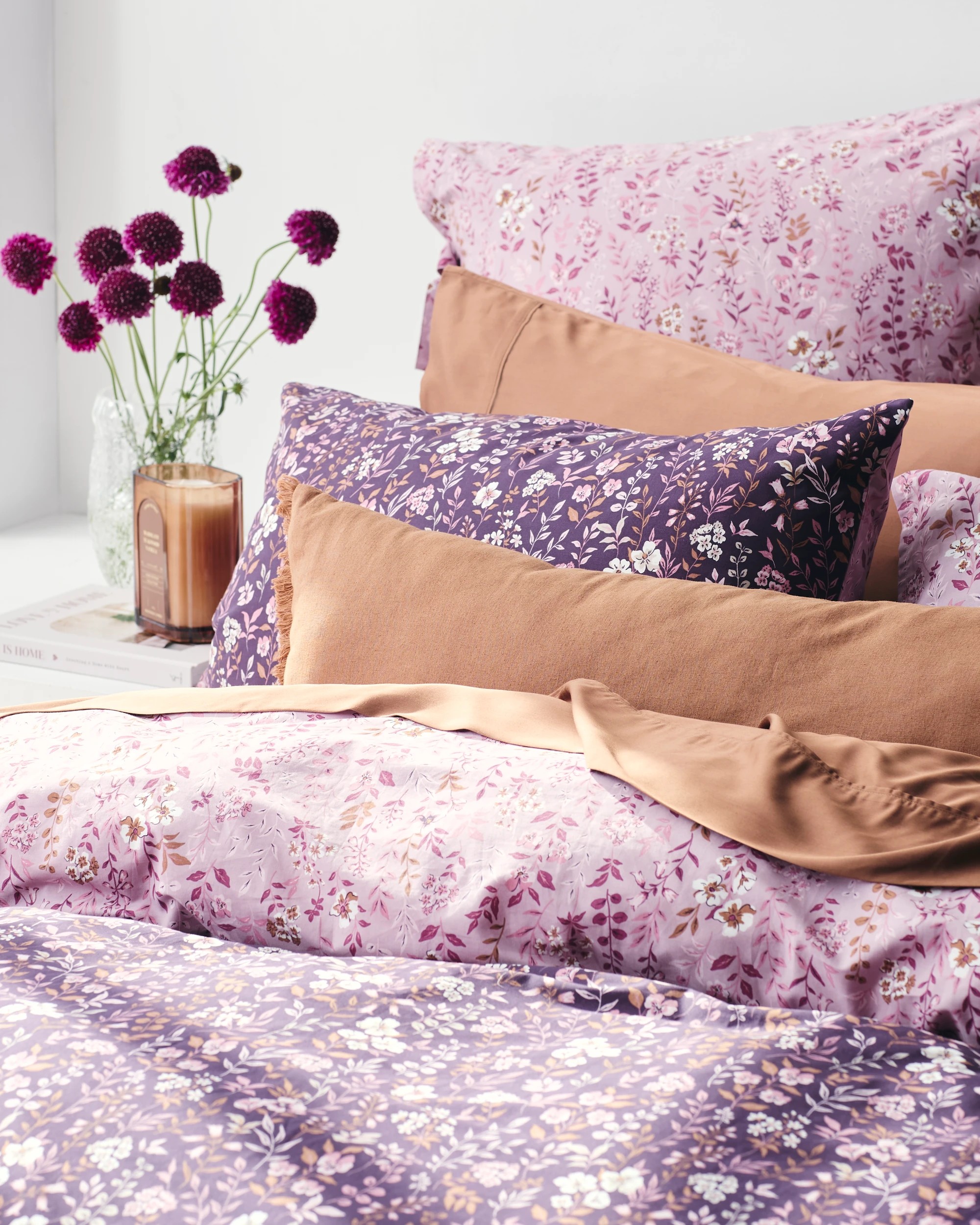 2 Target Raina Floral Australian Cotton Quilt Cover Set - Queen Bed - Purple, 2 of 10