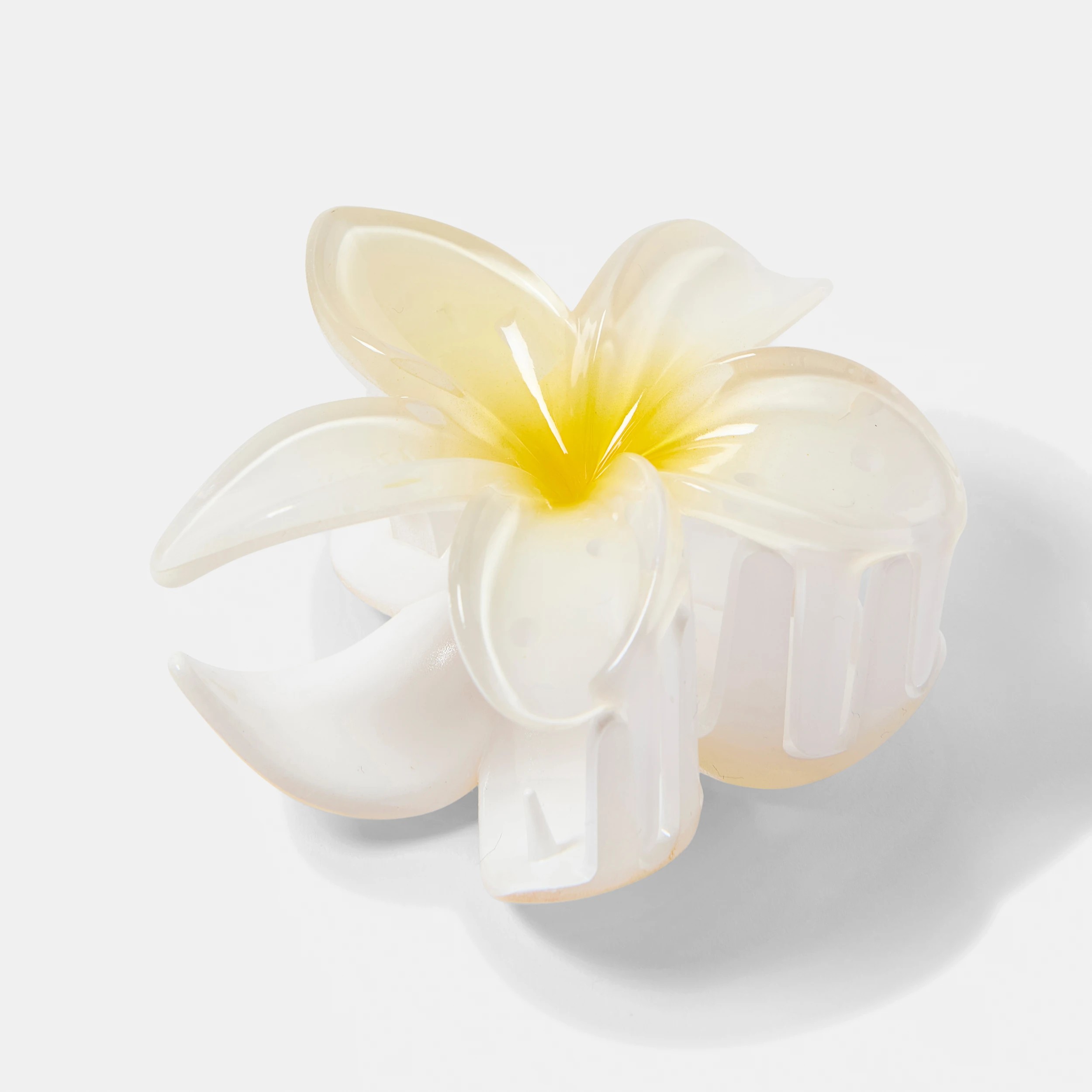 2 White Frangipani Claw Hair Clip, 2 of 5