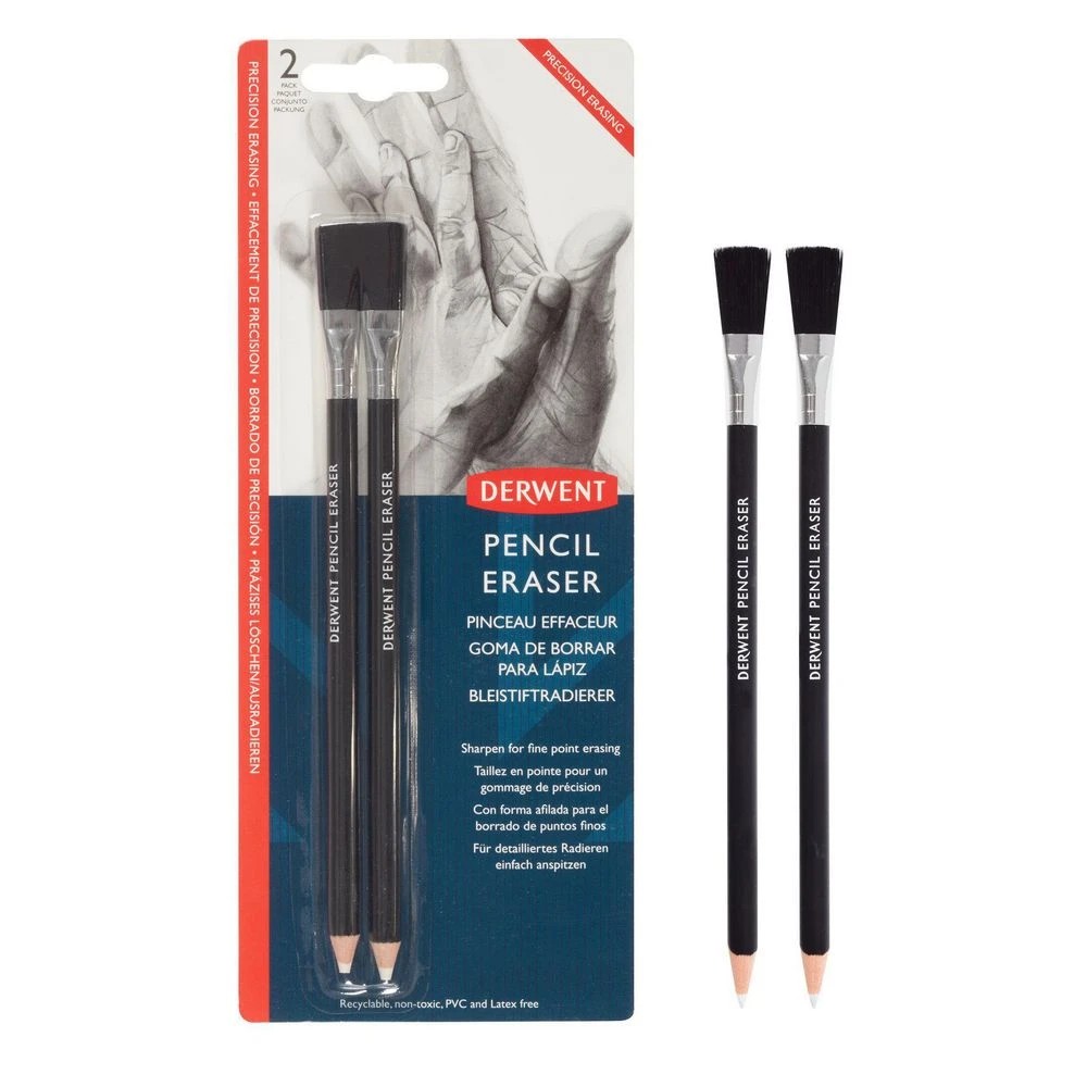 3 Derwent Eraser Pencil and Brush Set 2 Pack, 3 of 8