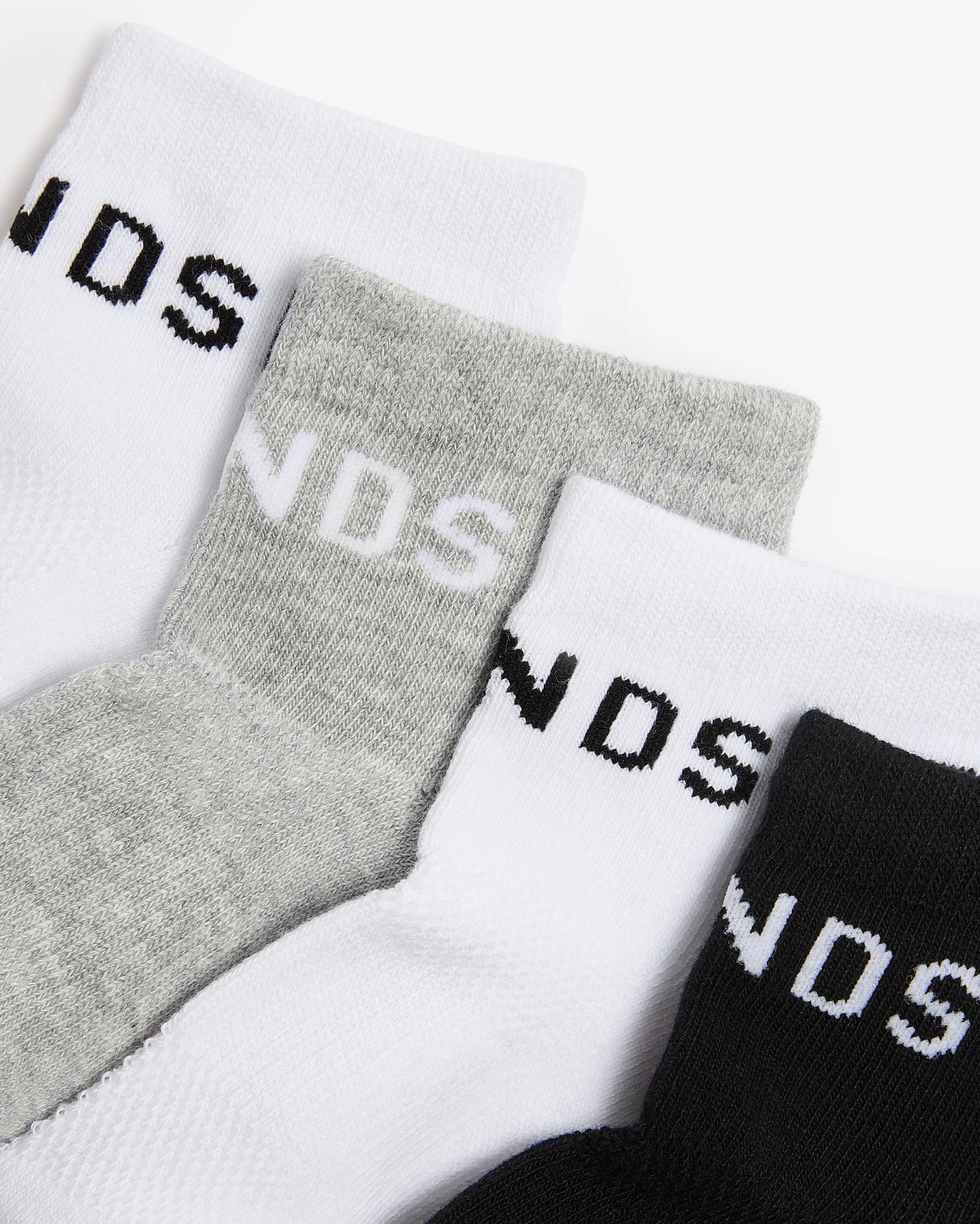 2 Bonds Baby Active 1/4 Crew Socks 4 Pack WHITE / GREY / BLACK, 2 of 3