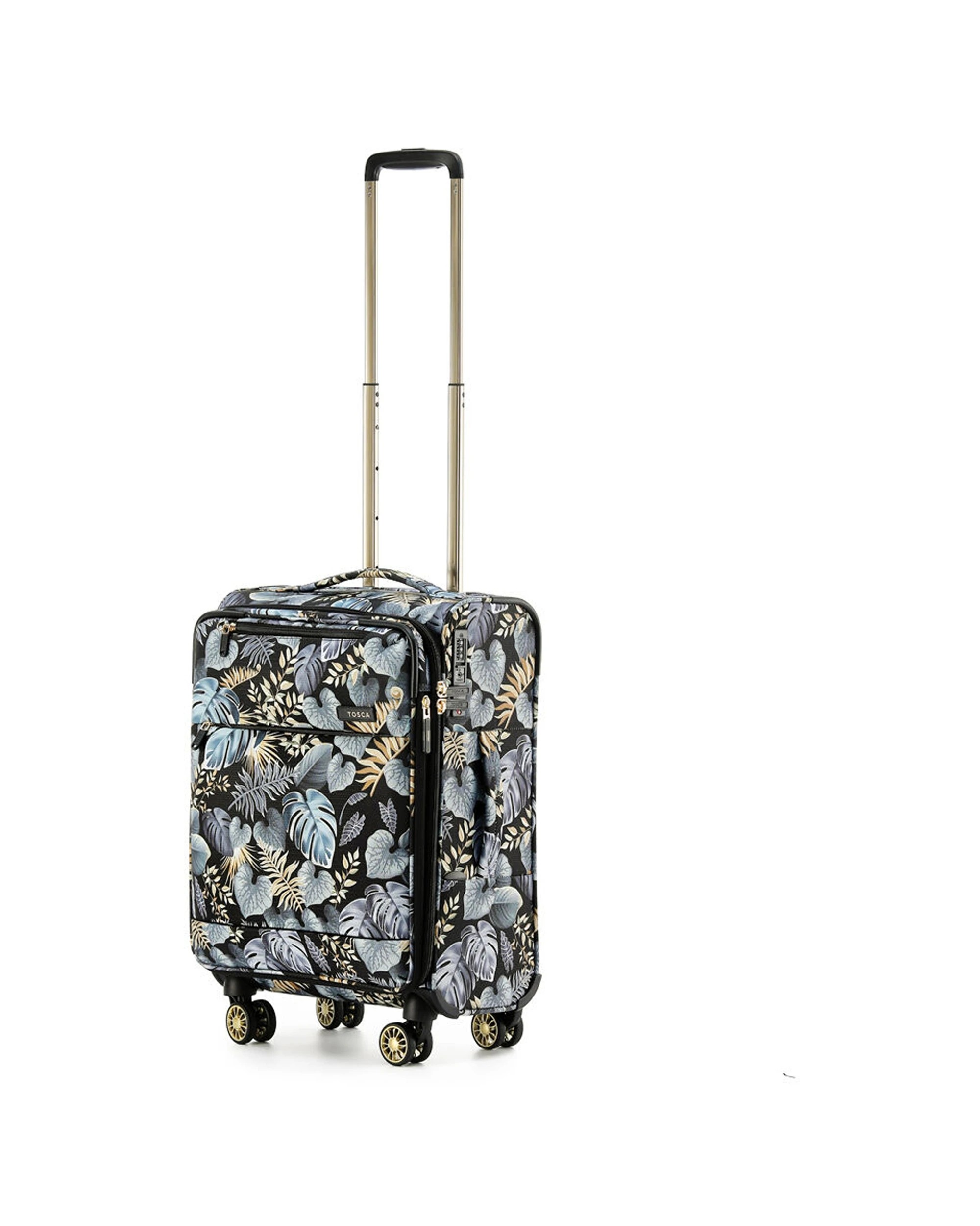 7 Tosca 3Pc Golden Palm Luggage Suitcase Trolley Set - Pattern, 7 of 9