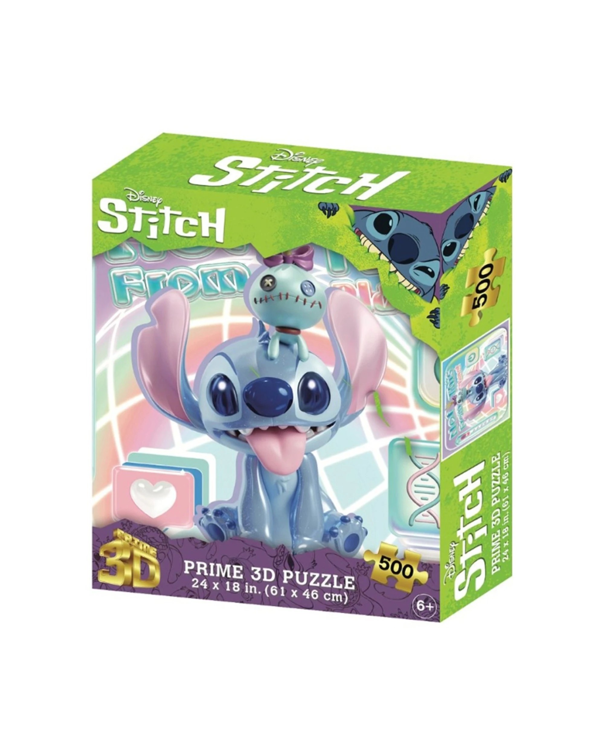 1 Prime3D 500pc Lenticular Disney Stitch Jigsaw Puzzle 61x46cm, 1 of 2