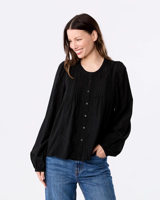 Long Sleeve Lace Trim Boho