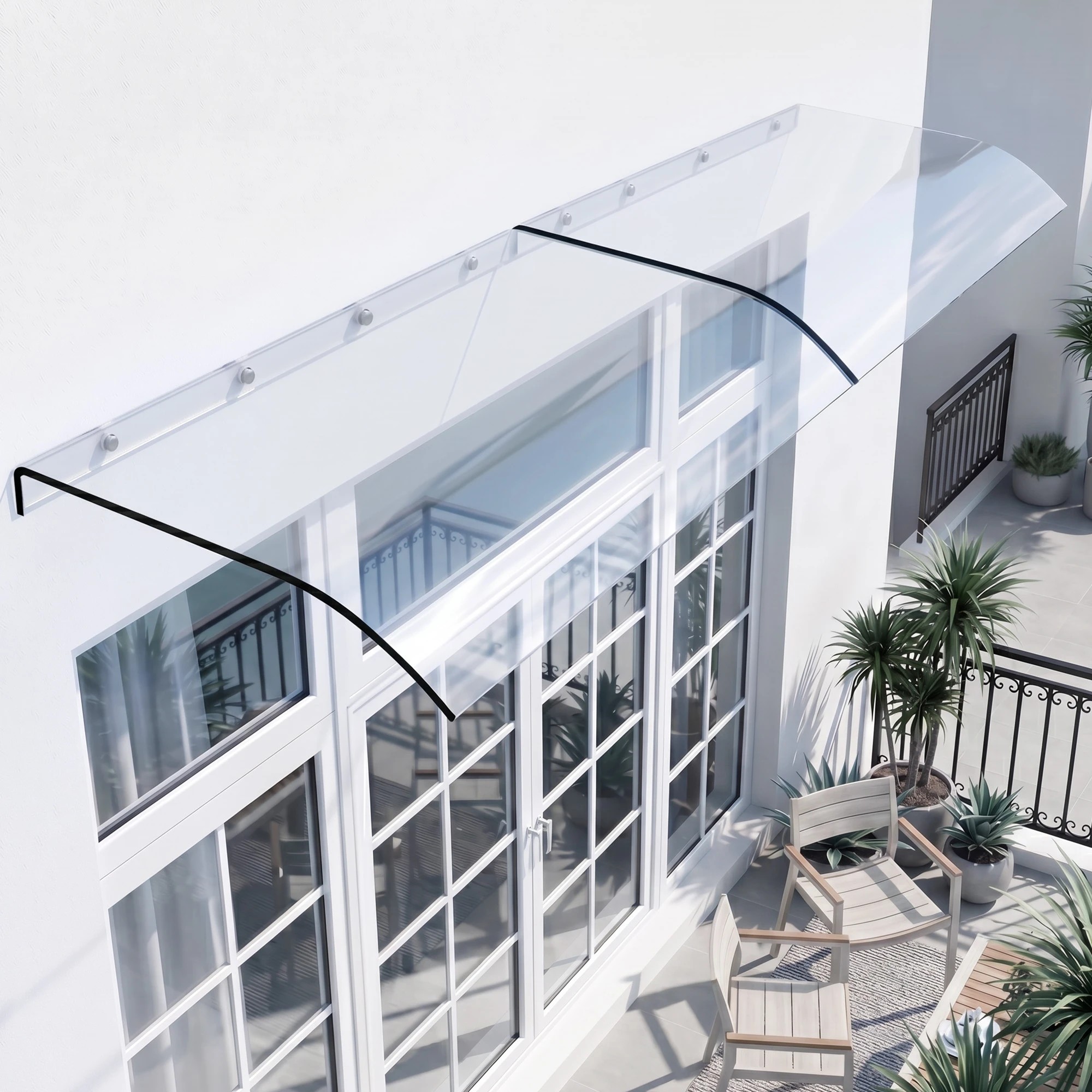 9 Instahut Window Door Awning 0.4mx2m - Clear, 9 of 9