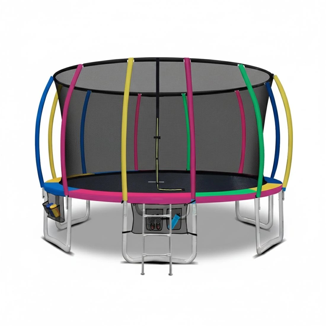 6 Everfit 16FT Trampoline for Kids w/ Ladder Enclosure Safety Net Rebounder - Grey, 6 of 7