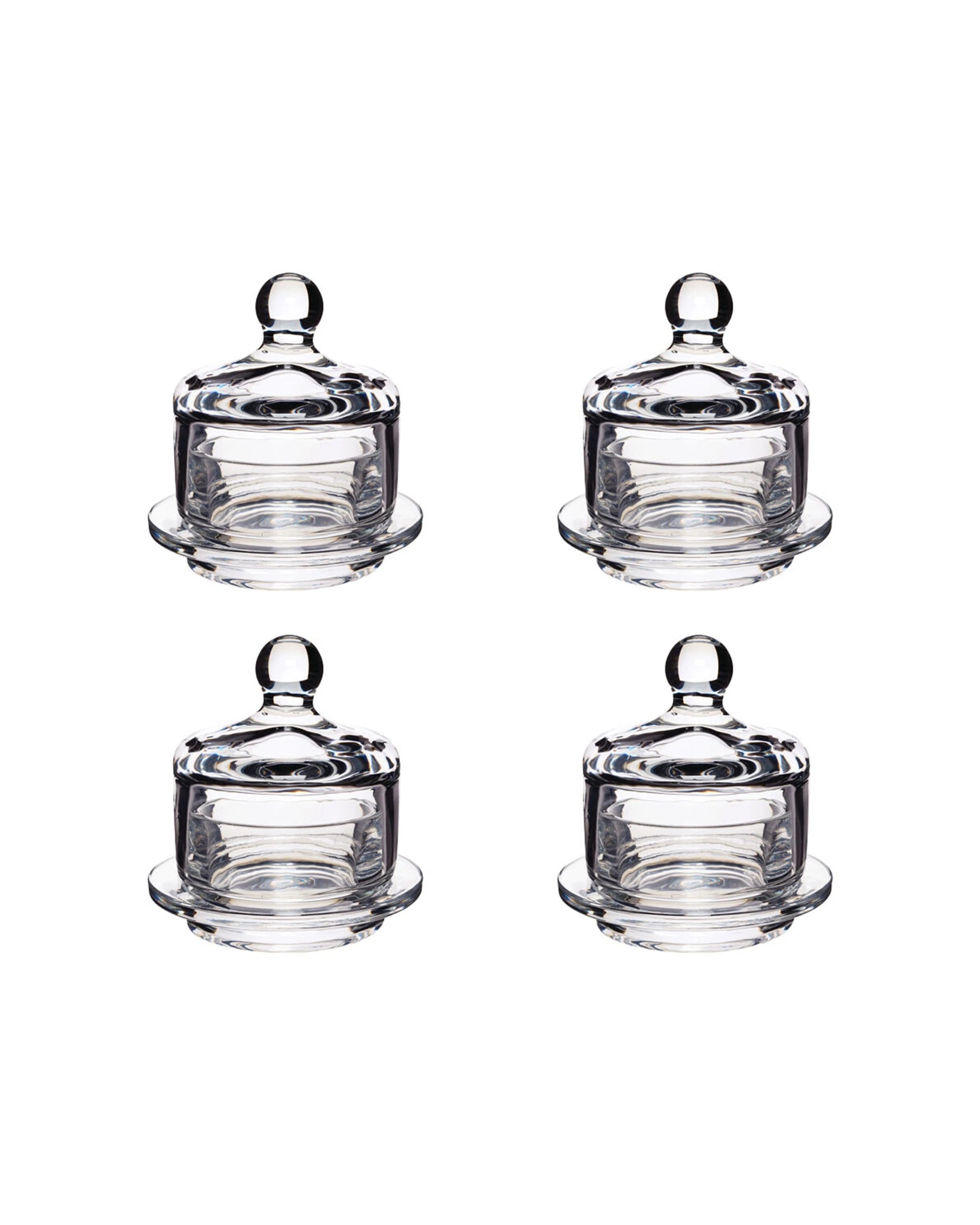 1 Artesa 4PK Mini Glass Serving Cloche Butter Spread Soft Cheese 9x9.5cm - Clear, 1 of 5