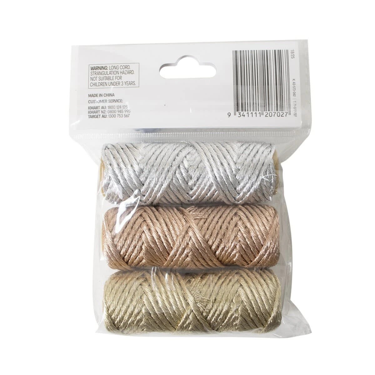 3 3 Pack Macrame Metallic Cord, 3 of 3