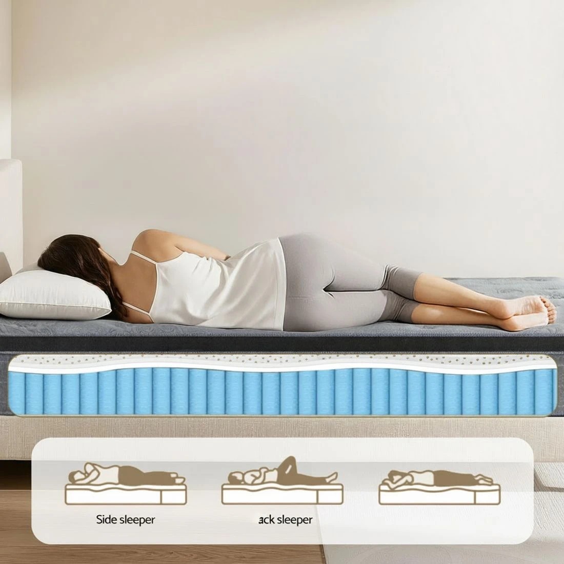 5 26cm Giselle Mattress Queen Latex Foam Mattresses - Queen Bed - Charcoal, 5 of 7