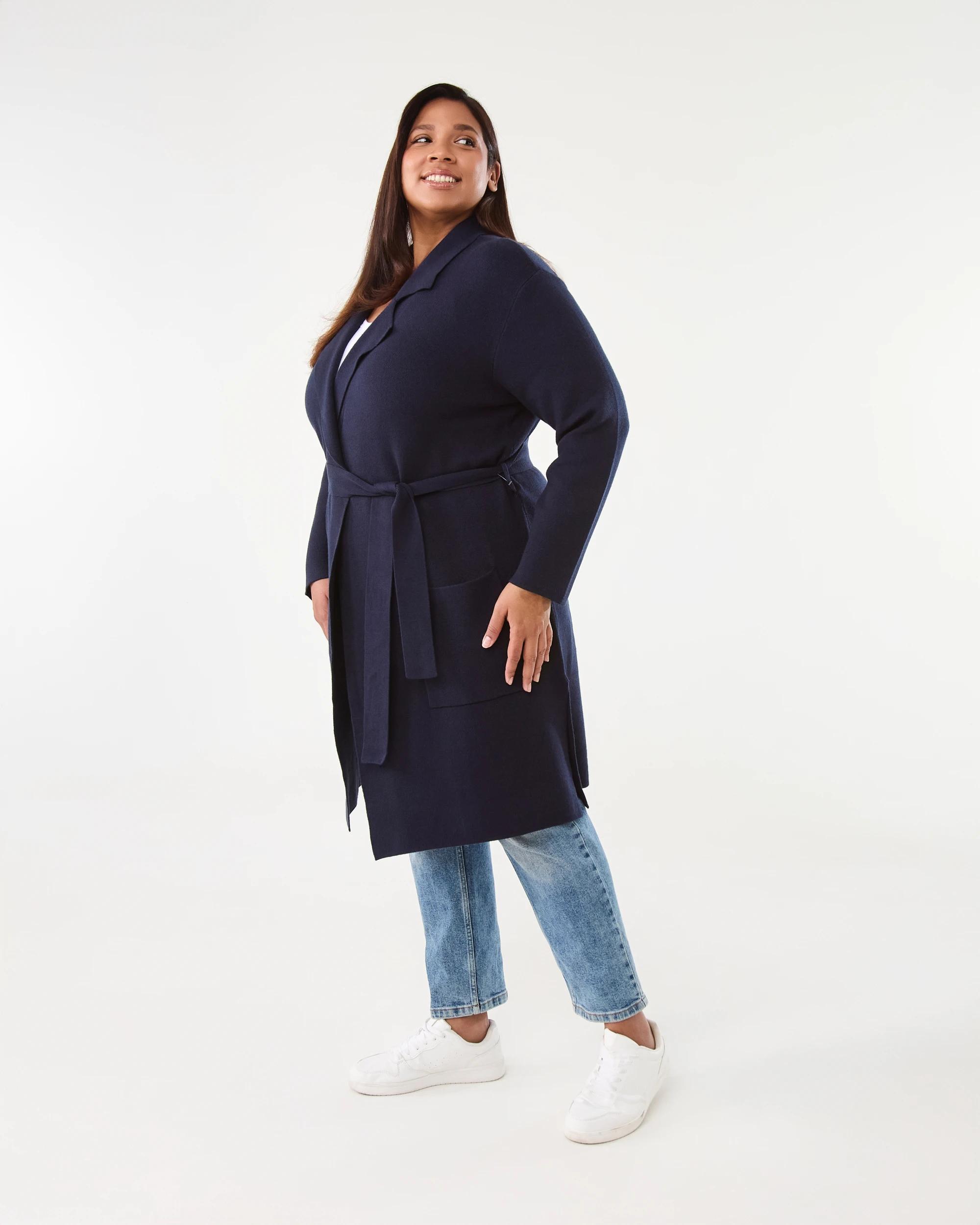 2 Curve Trench Coatigan Navy Blaze, 2 of 7
