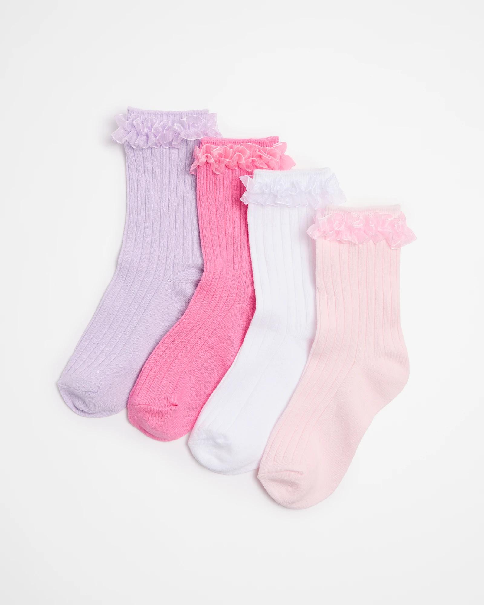 1 Girls' Frilled Socks 4 Pack - Maxx MULTI, 1 of 3