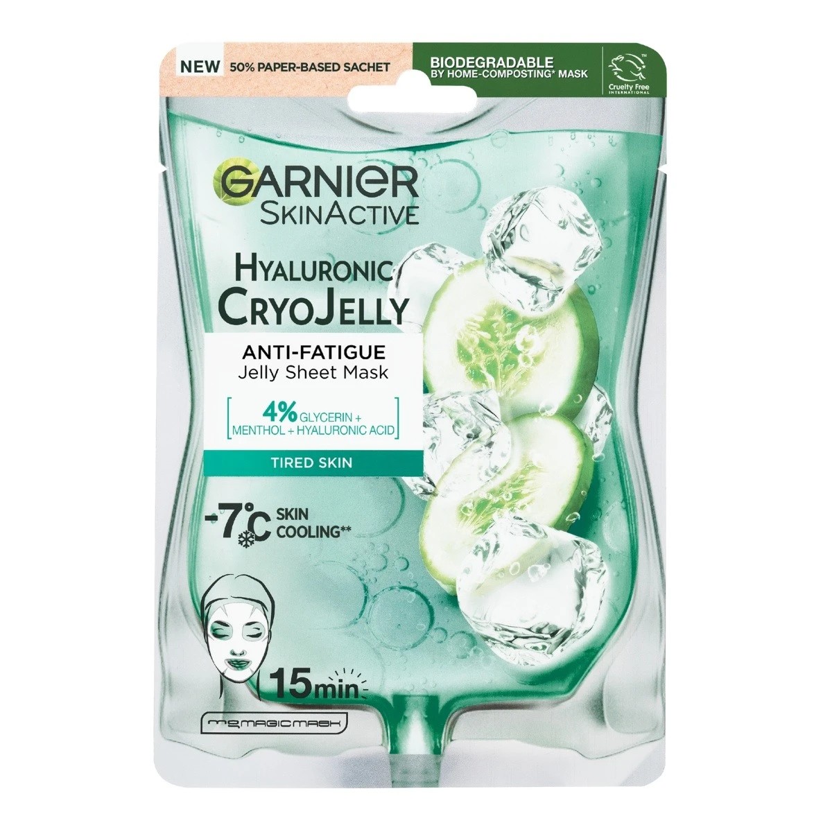 1 Garnier SkinActive Anti-Fatigue Jelly Sheet Mask 27g - Hyaluronic CryoJelly, 1 of 6