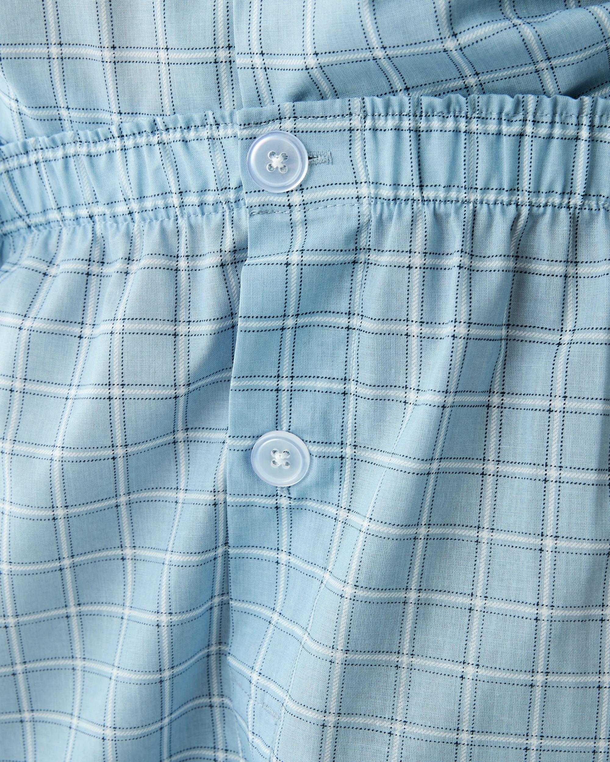 9 Short Leg Woven Pyjama Set Blu Check, 9 of 9