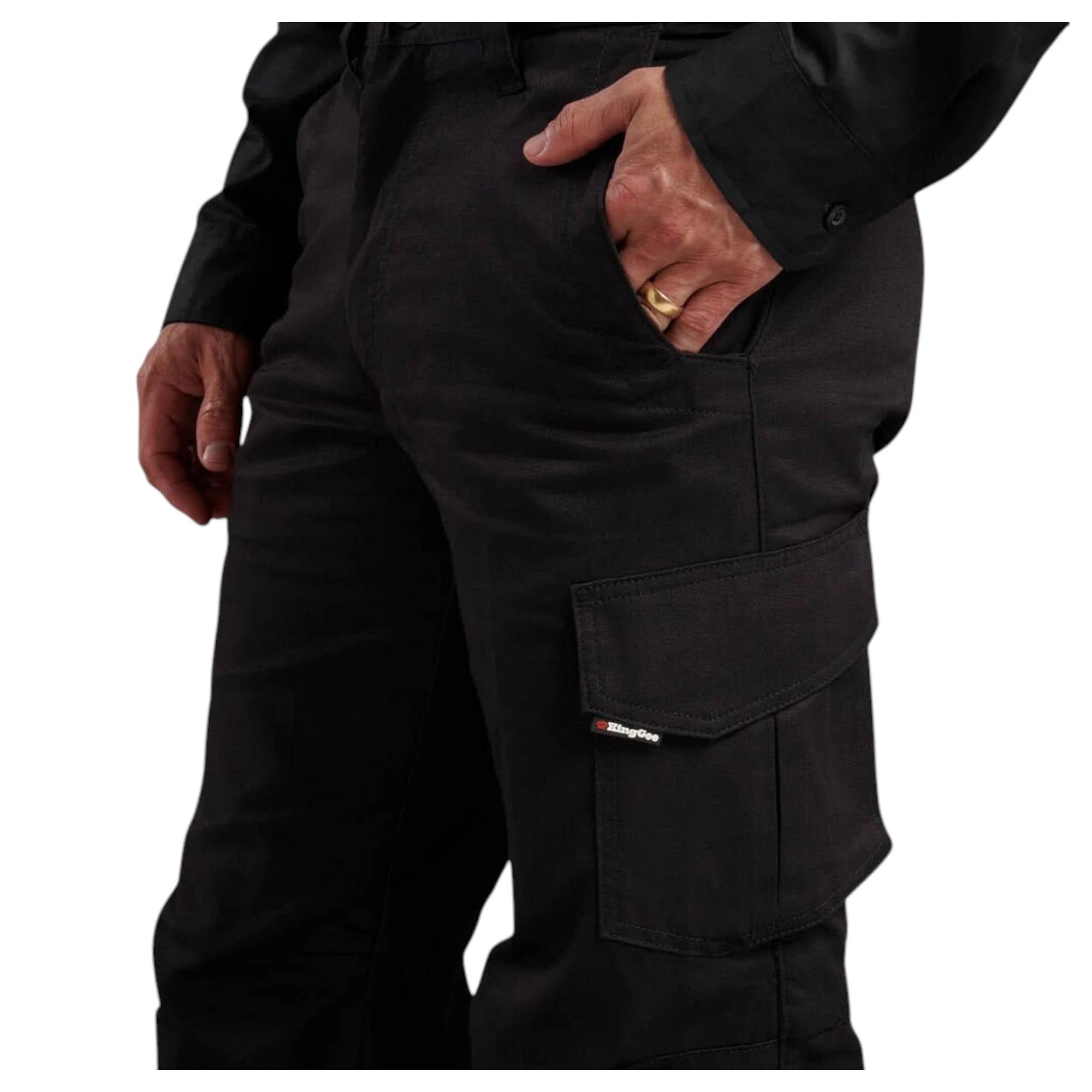 10 KingGee Mens Workcool 2 Lightweight Ripstop Work Pants BLACK, 10 of 10