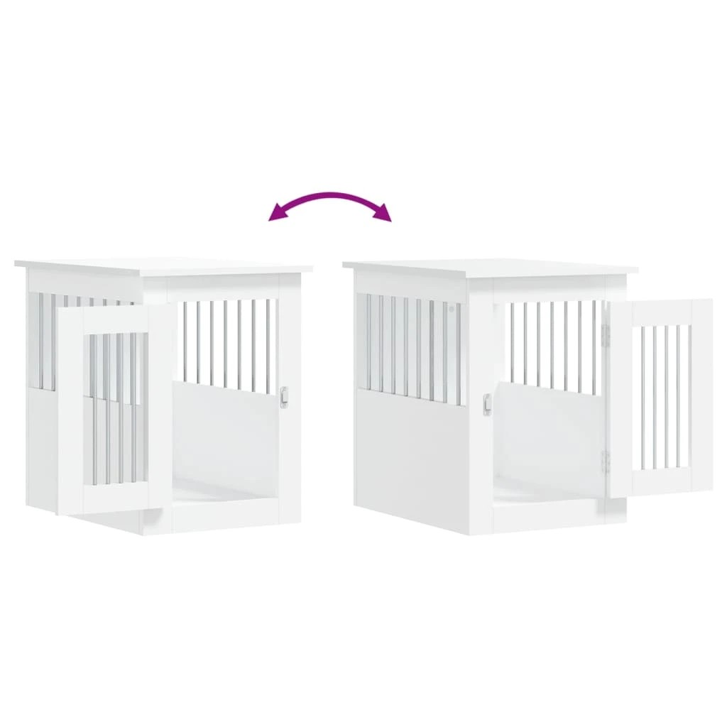 7 vidaXL Dog Crate Furniture Engineered Wood - White, 7 of 8