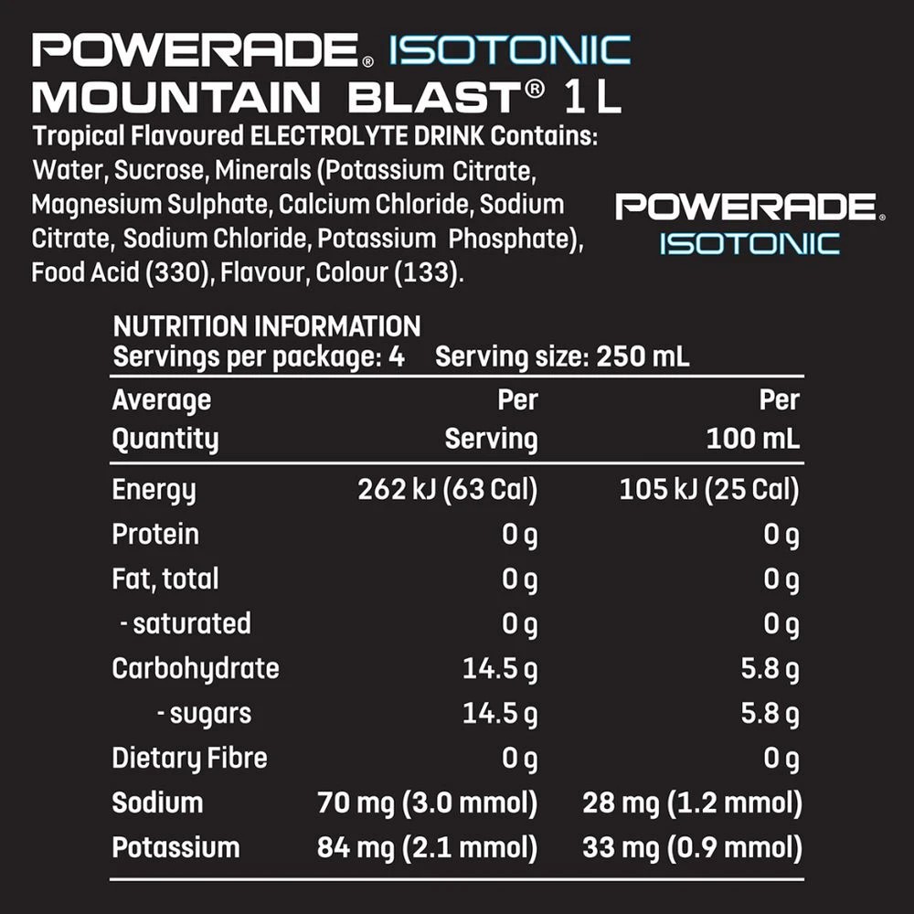 4 Powerade Mountain Blast 1L 12 Pack, 4 of 4