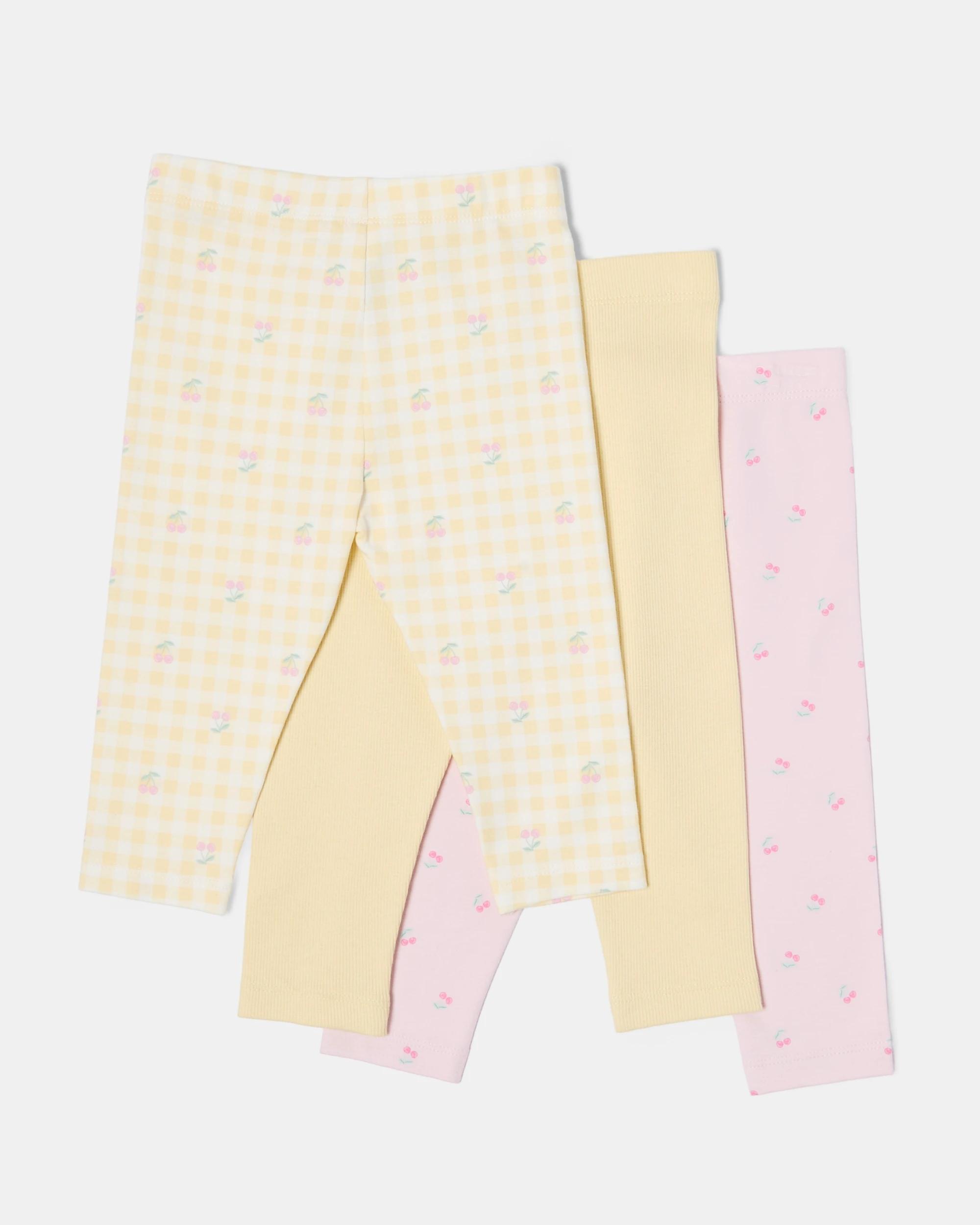 2 3 Pack Print Leggings Gingham, 2 of 8