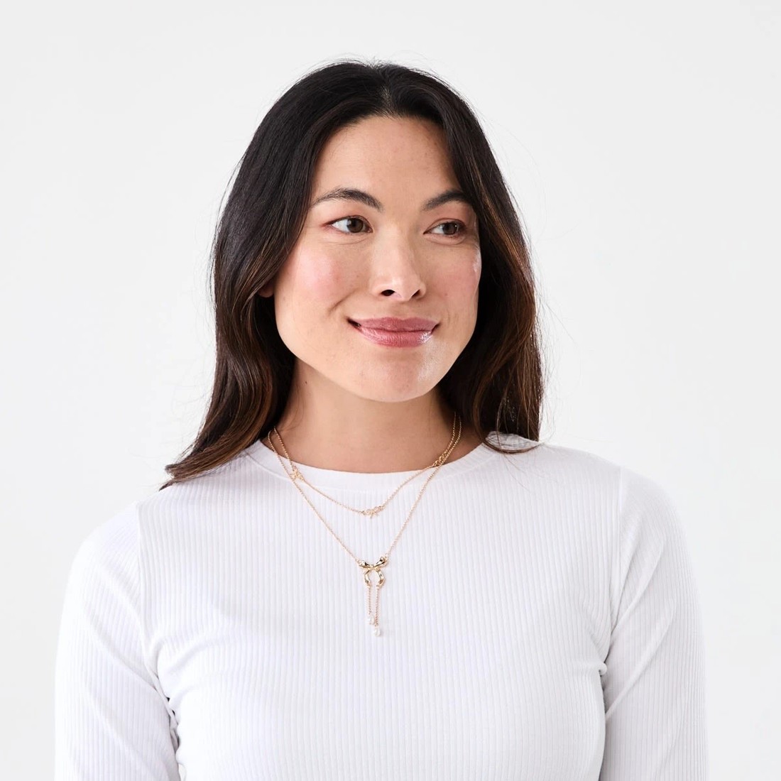 3 2 Pack Bow Lariat Necklace - Gold Tone, 3 of 4