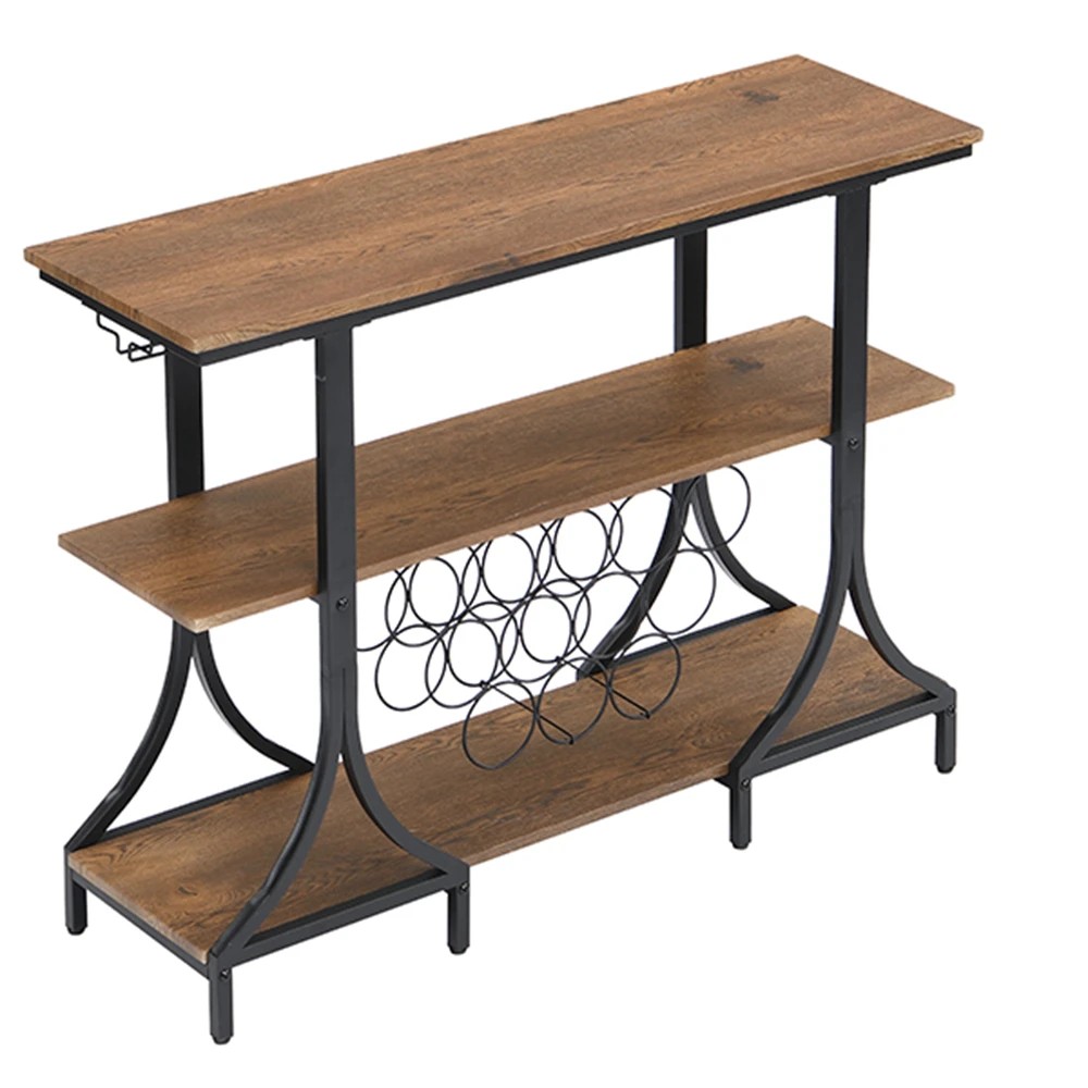 7 IHOMDEC 3-Tier Wine Rack with 12 Bottle Holder - Brown, 7 of 9