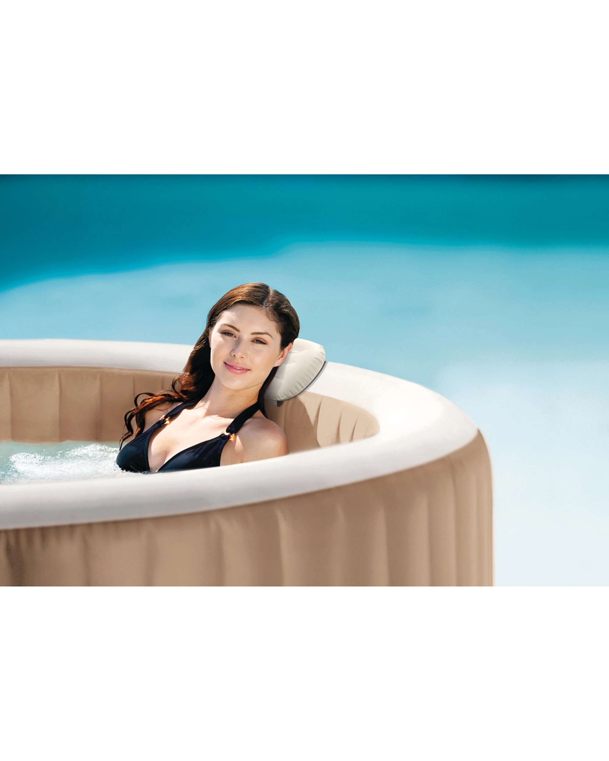 3 Intex 3PK Inflatable PureSpa Headrest Removable Head Support - Beige, 3 of 4