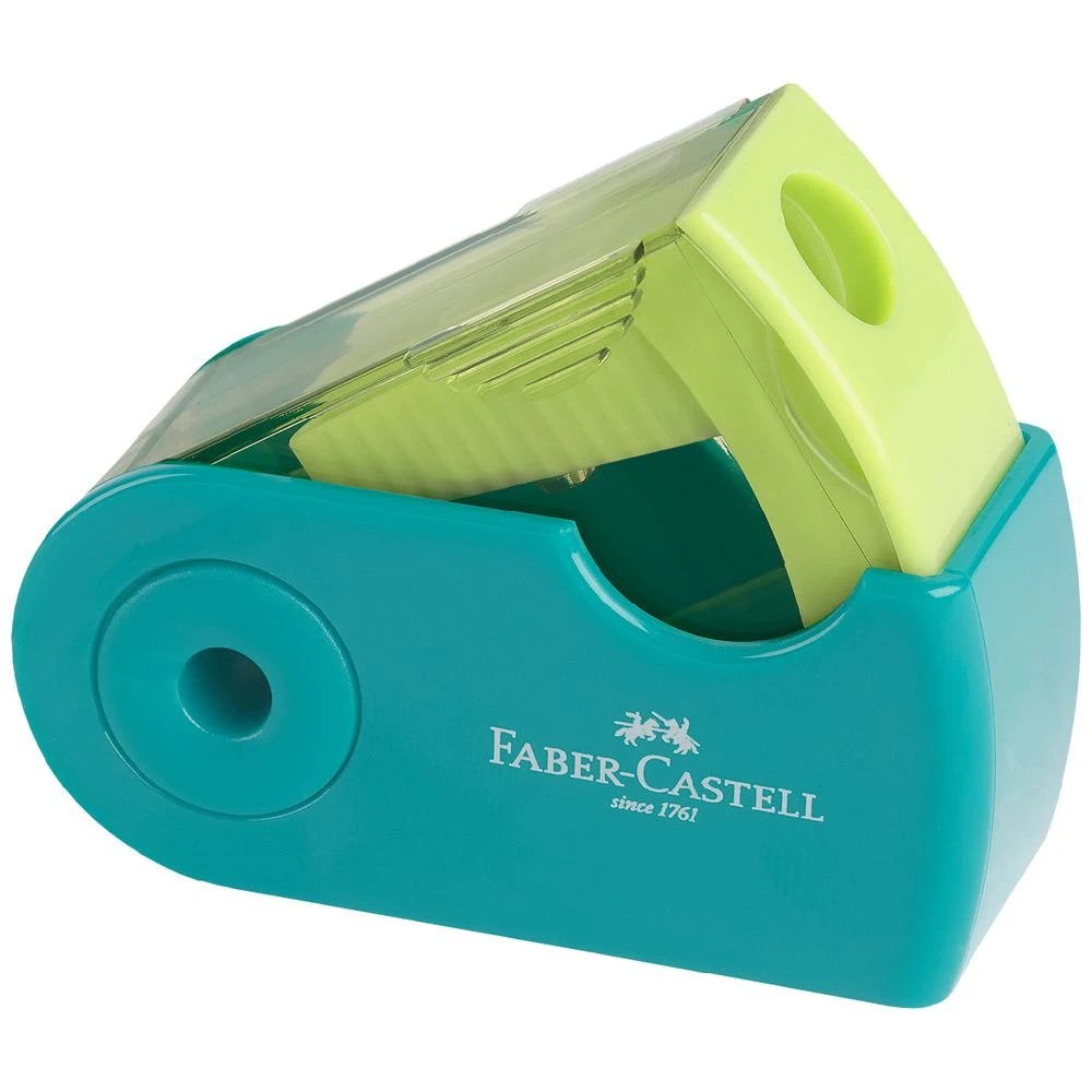 1 Faber-Castell 1 Hole Mini Sharpener with Sleeve Box Turquoise, 1 of 2