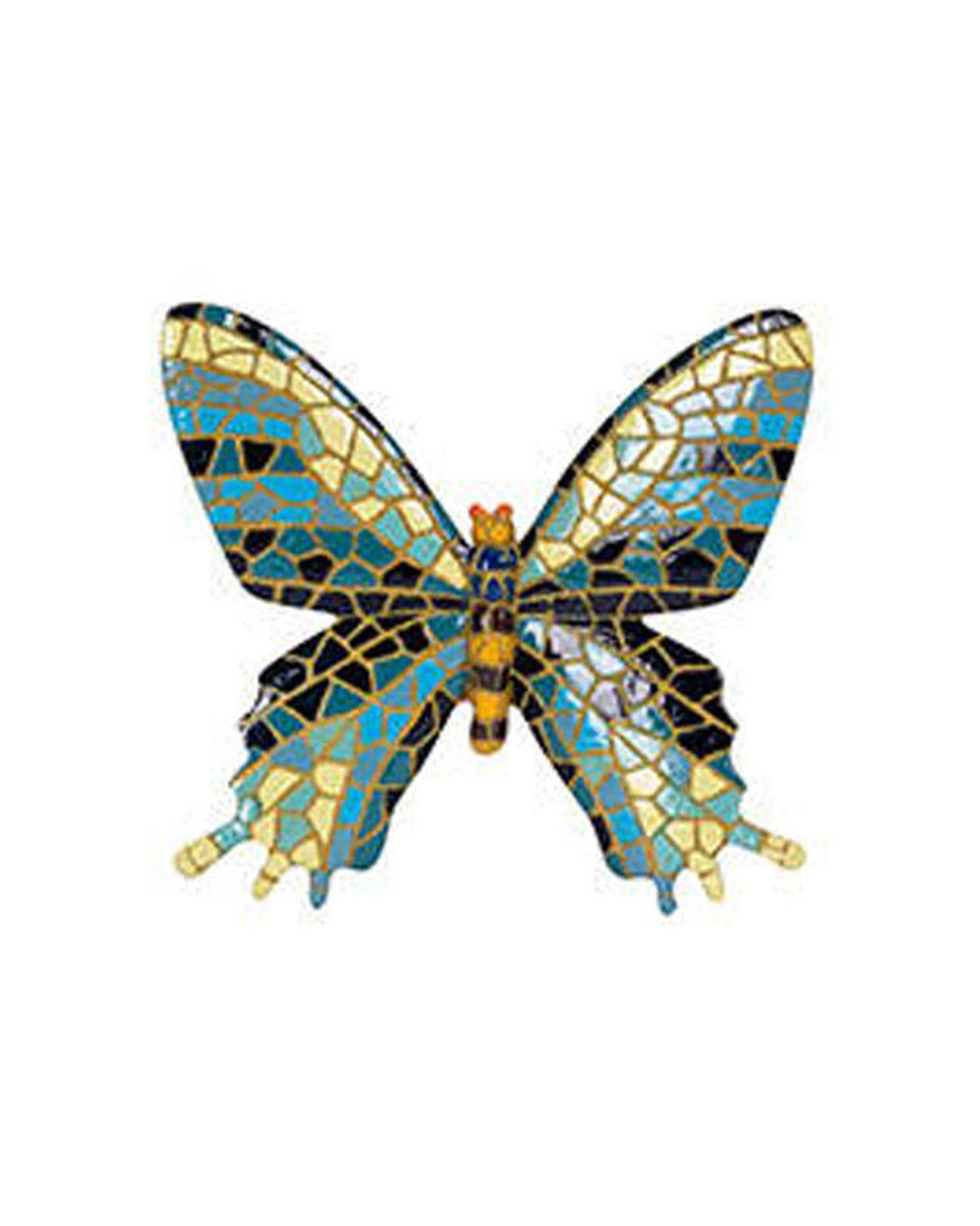 1 Alfresco Polyresin Butterfly Mosaic Small Home Garden Decor 15cm - Multi, 1 of 1