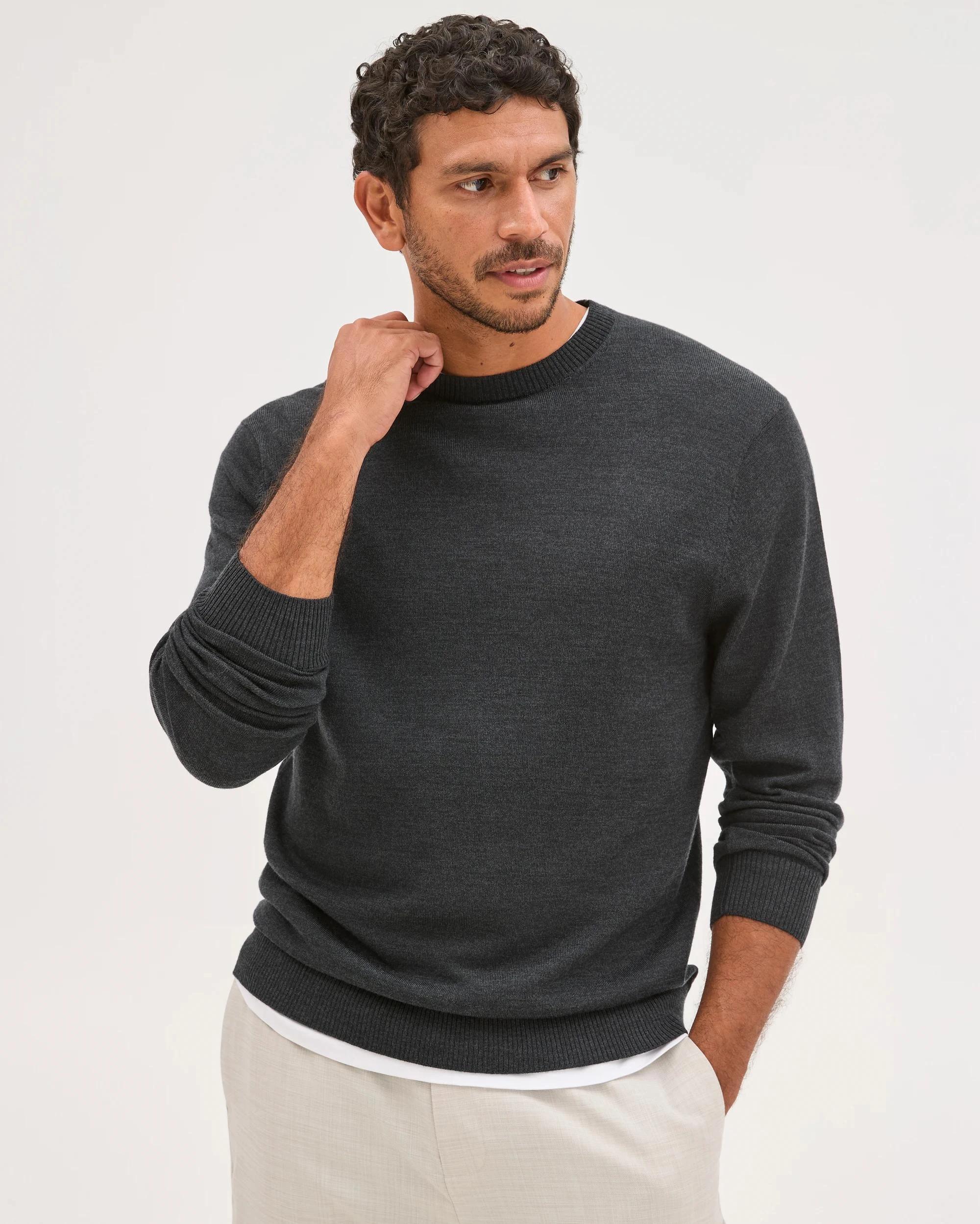 4 Preview Australian Merino Wool Knit Jumper BLACK, 4 of 7