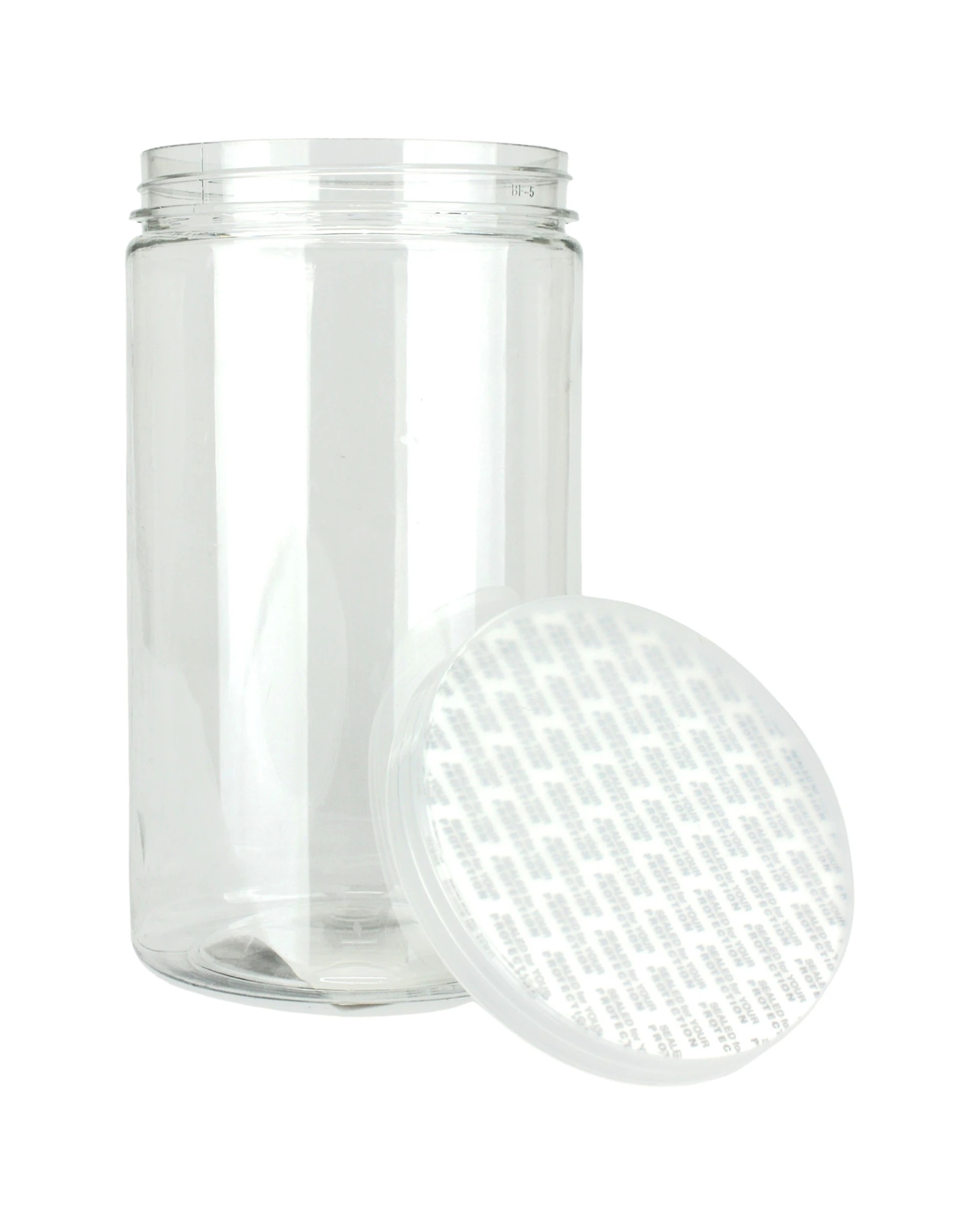 1 Partyrama Clear Plastic Round Screw Top Jar 750ml, 1 of 3