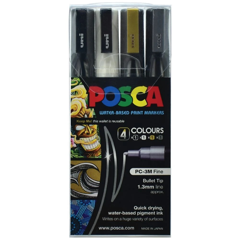 1 POSCA PC-3M Paint Markers 4 Pack, 1 of 9