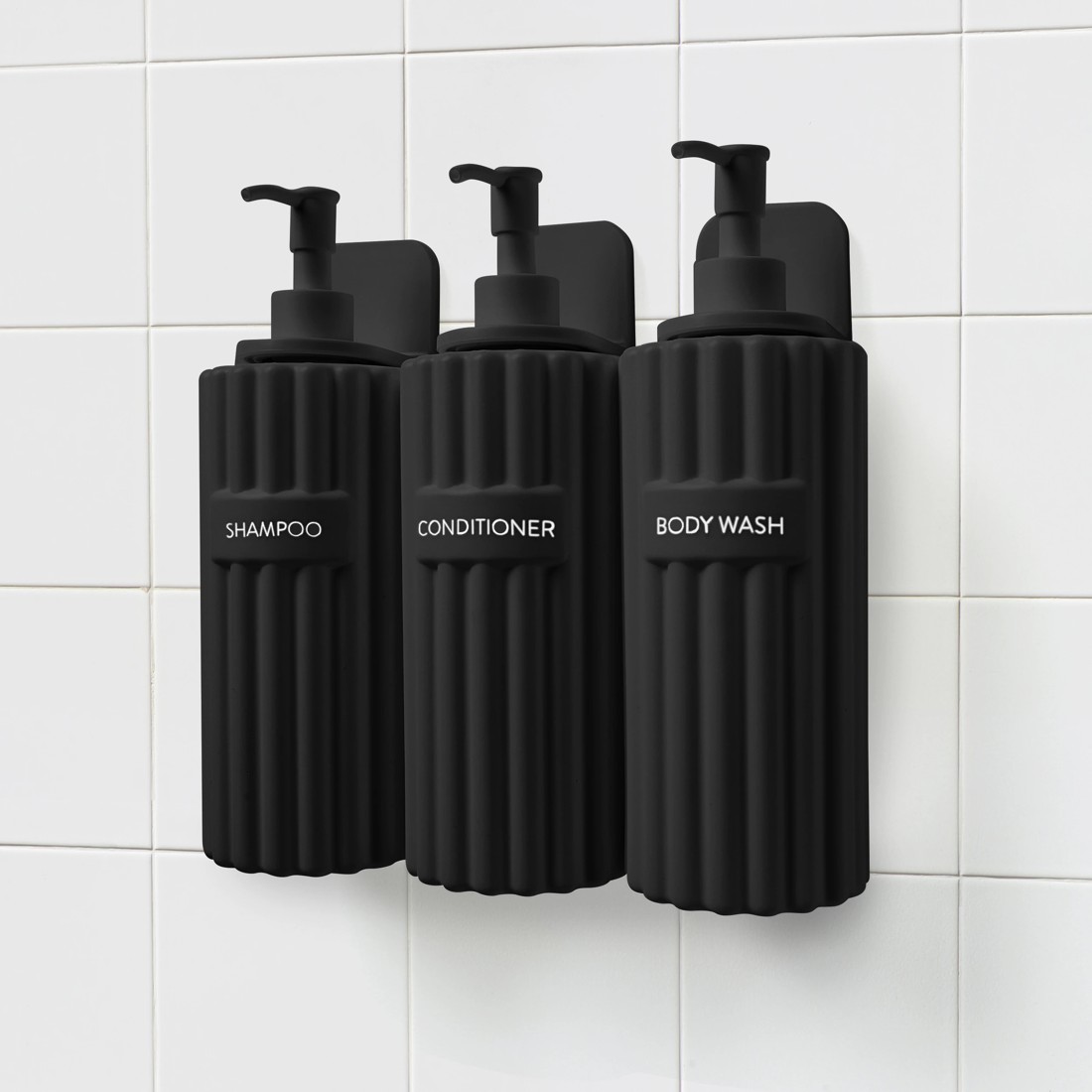 1 Set of 3 Refillable Bottles - Black, 1 of 8
