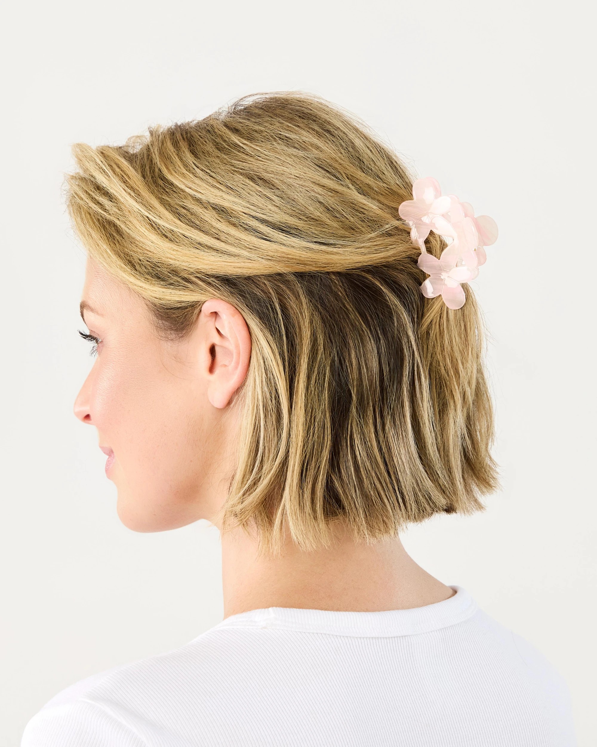 3 3 Pack Pink Flower Claw Hair Clips, 3 of 4
