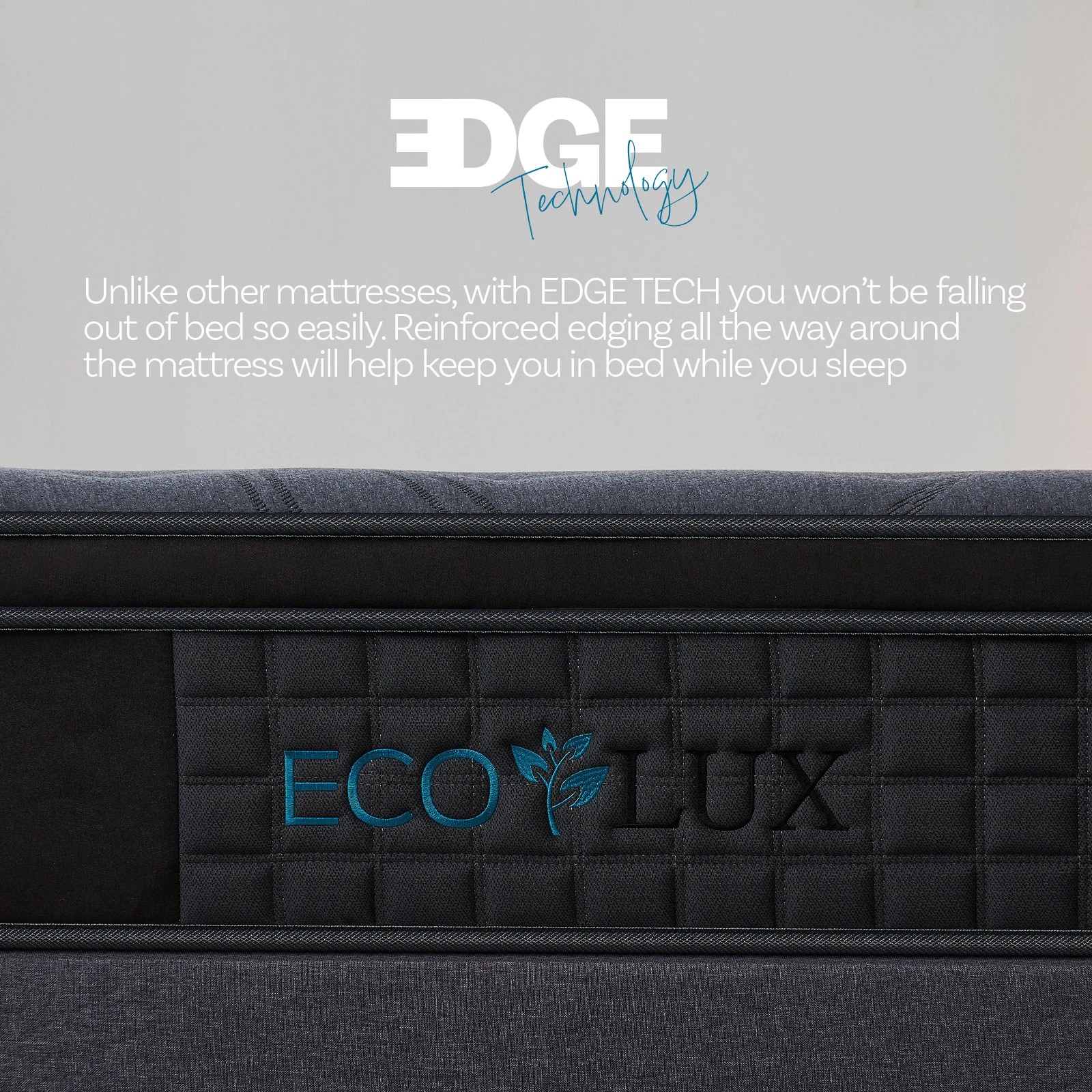 3 Eco Lux Edge Support 7-Zone Pocket Spring Euro Top Mattress Medium Firm - Single Bed - Charcoal, 3 of 10