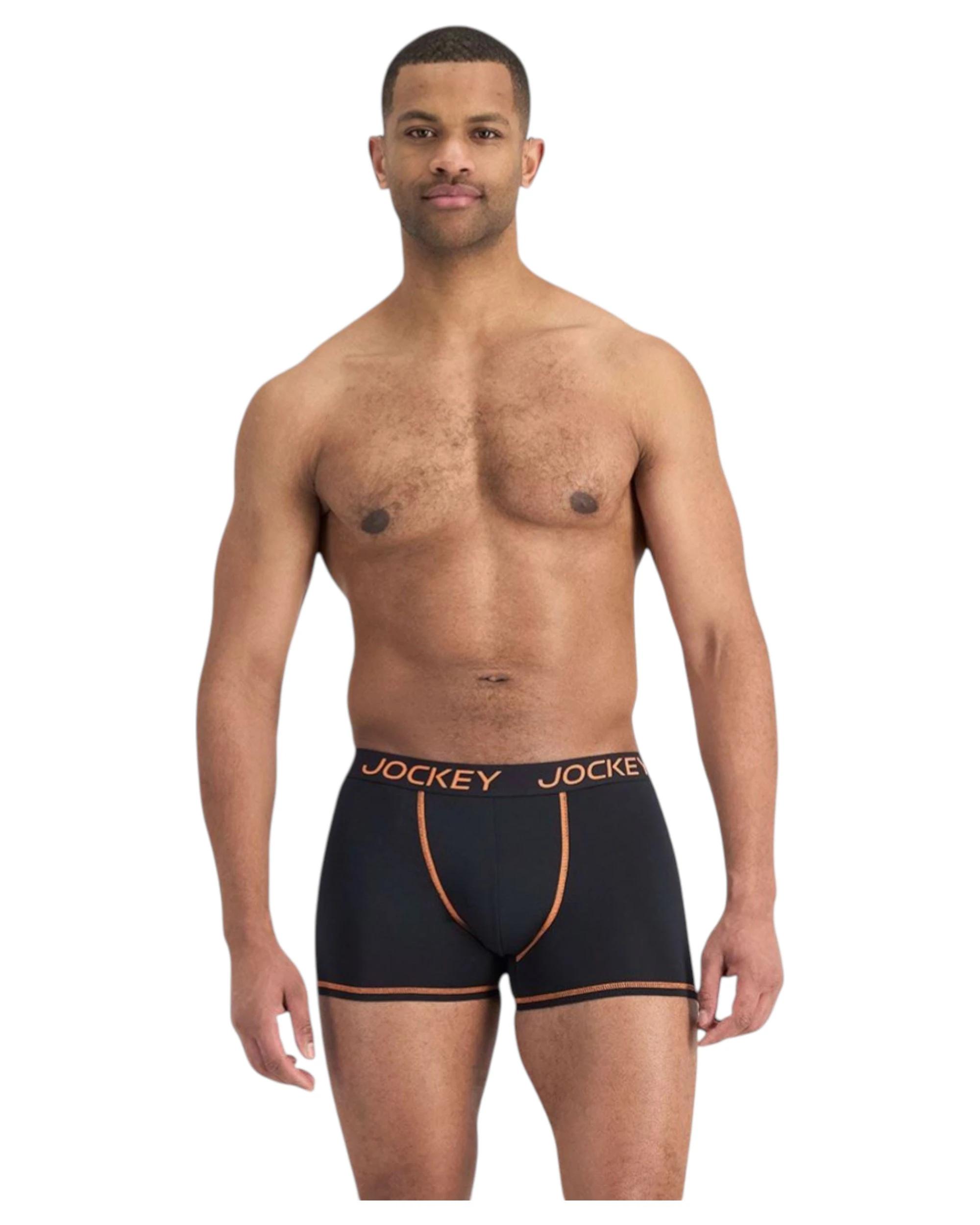 4 Jockey 4 Pack Mens Performance Active Micro Trunks Underwear Black, 4 of 5
