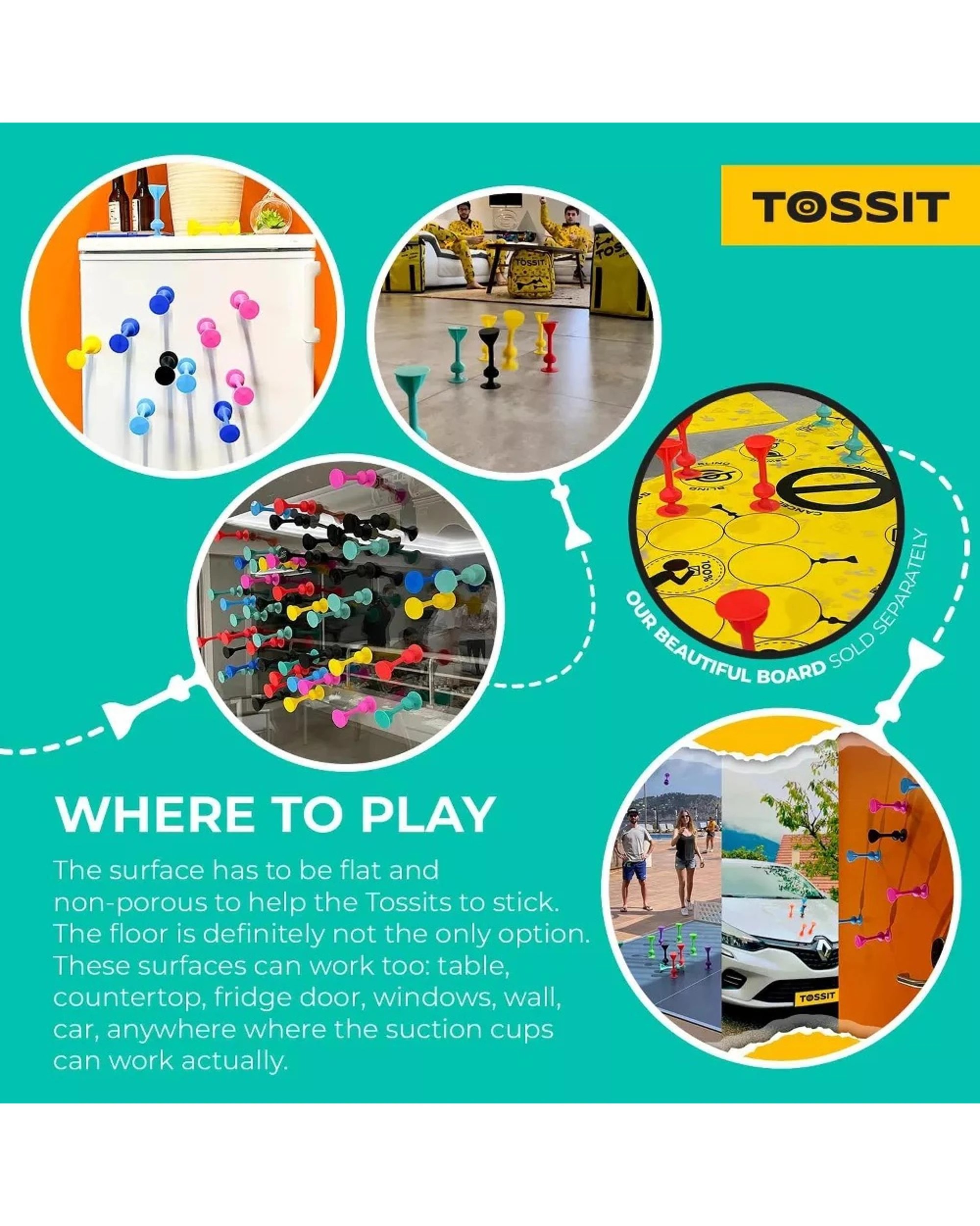 5 TOSSIT Game Original Starter Pack - Cyan/Red - Multi, 5 of 8