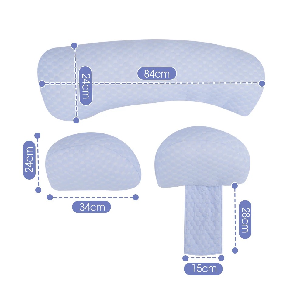 2 PlayPals 3PCS Adjustable Pregnancy Pillow H L V Shaped Body Support - Blue, 2 of 3