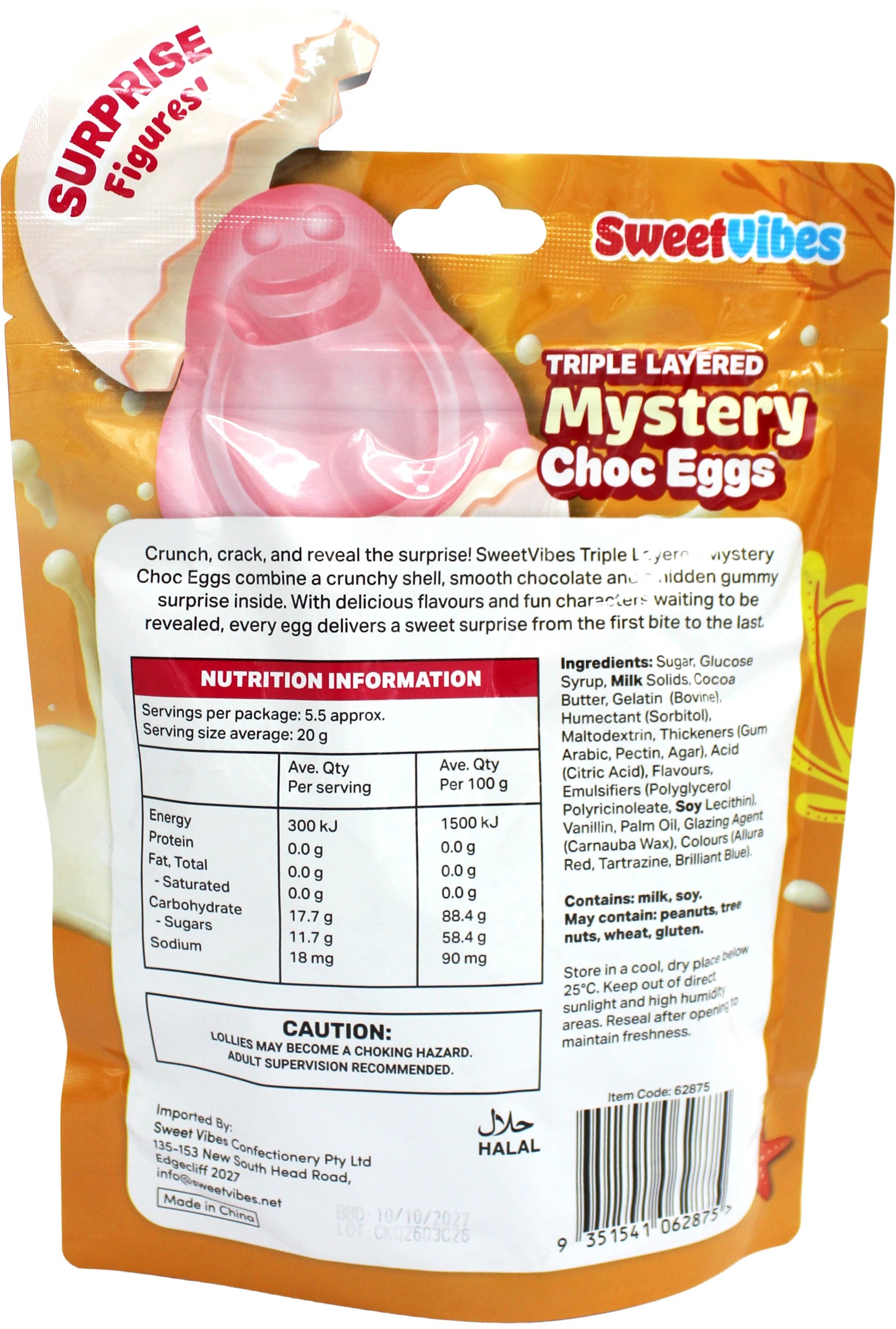 2 Sweet Vibes Triple Layered Mystery Choc Eggs - Choc Soda 100g, 2 of 2